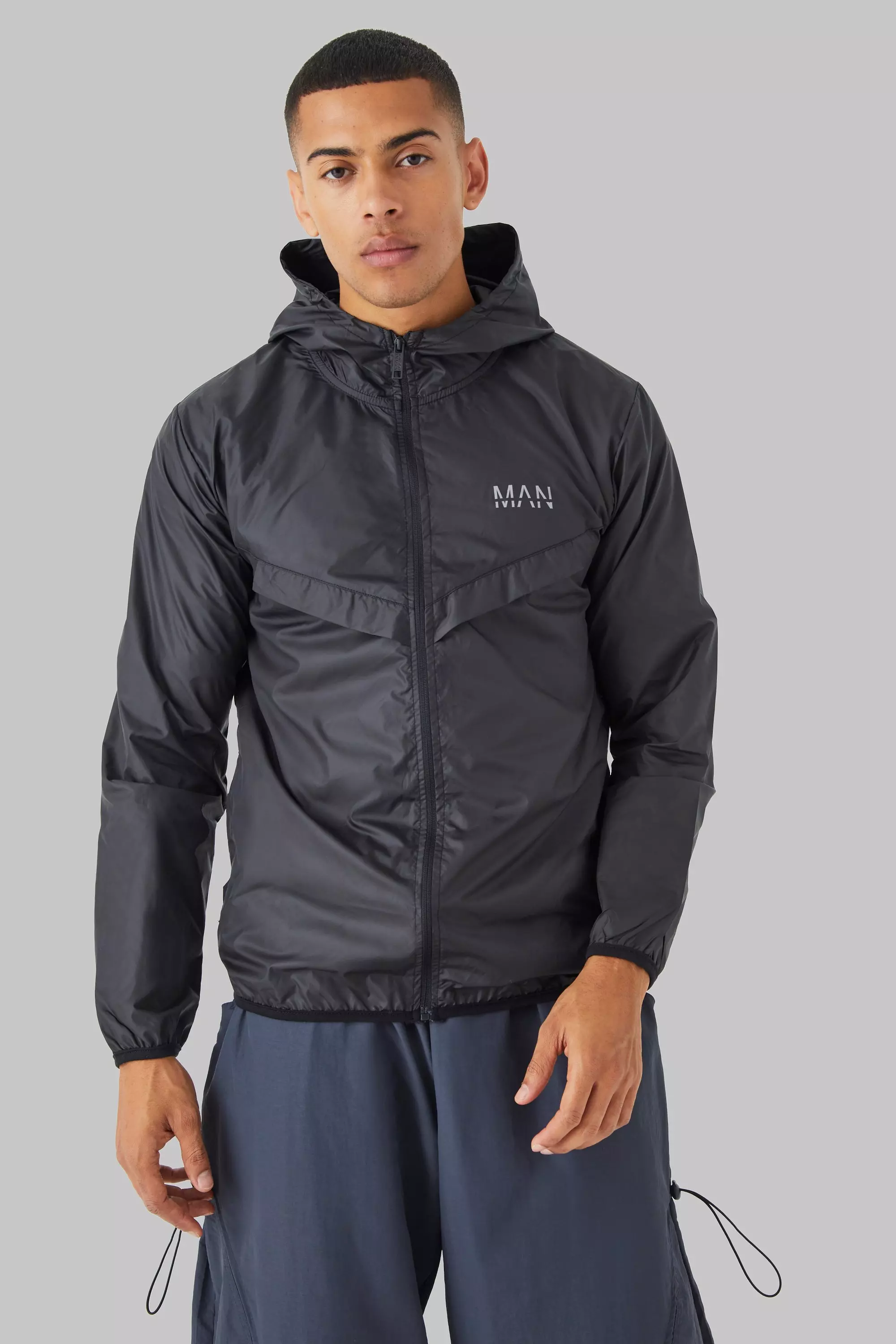 Active Matte Zip Through Windbreaker Black