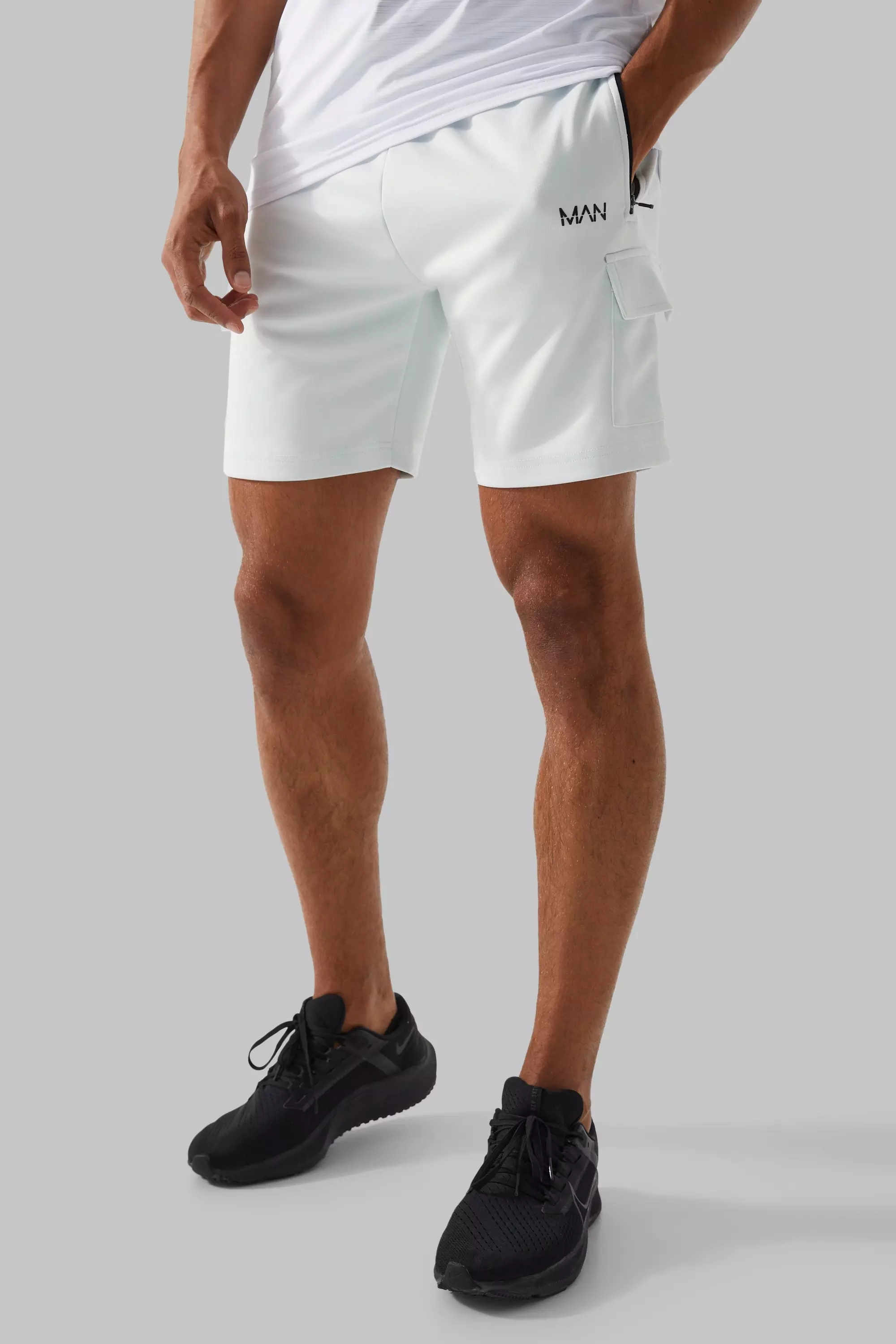 Grey Active Interlock Cargo Short