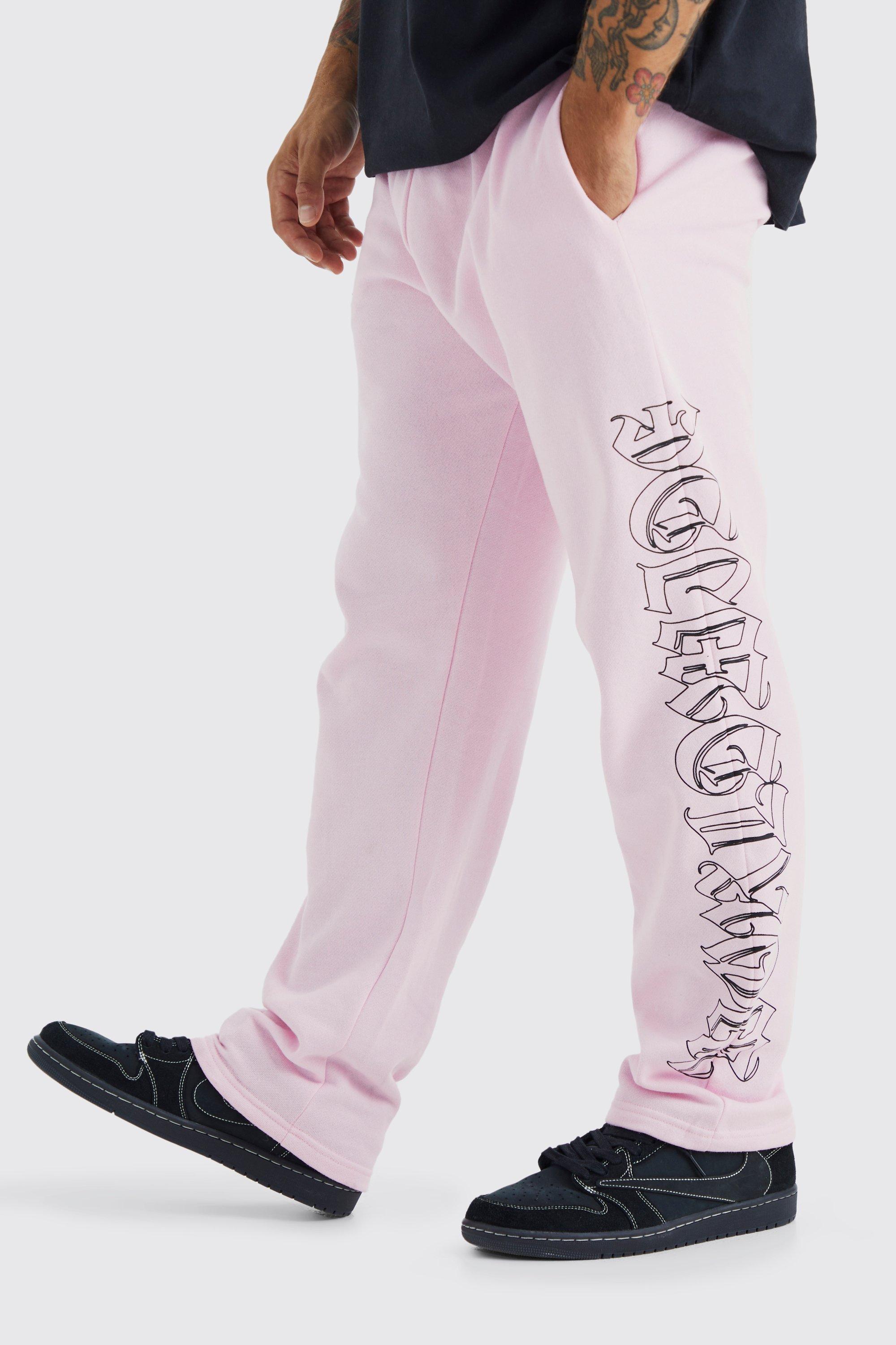 BoohooMAN Dragon Graphic Loose Fit Pink Joggers XXL