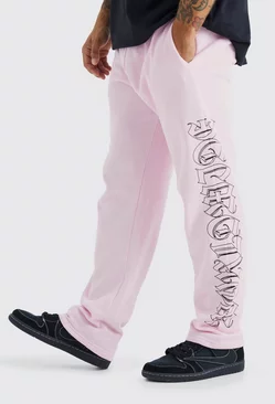 Straight Leg Worldwide Sweatpants Pink