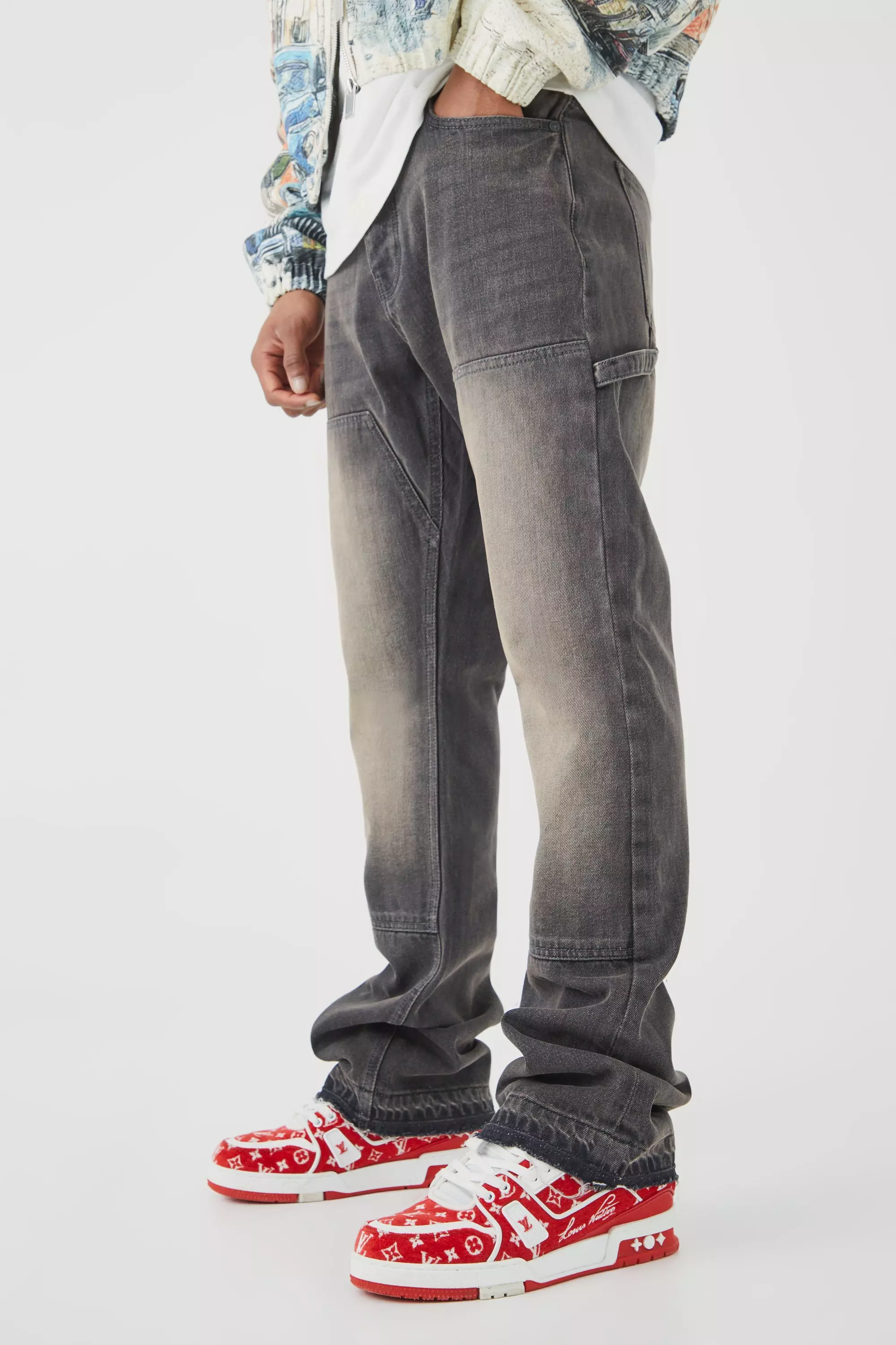 Slim Rigid Flare Carpenter Jeans Grey