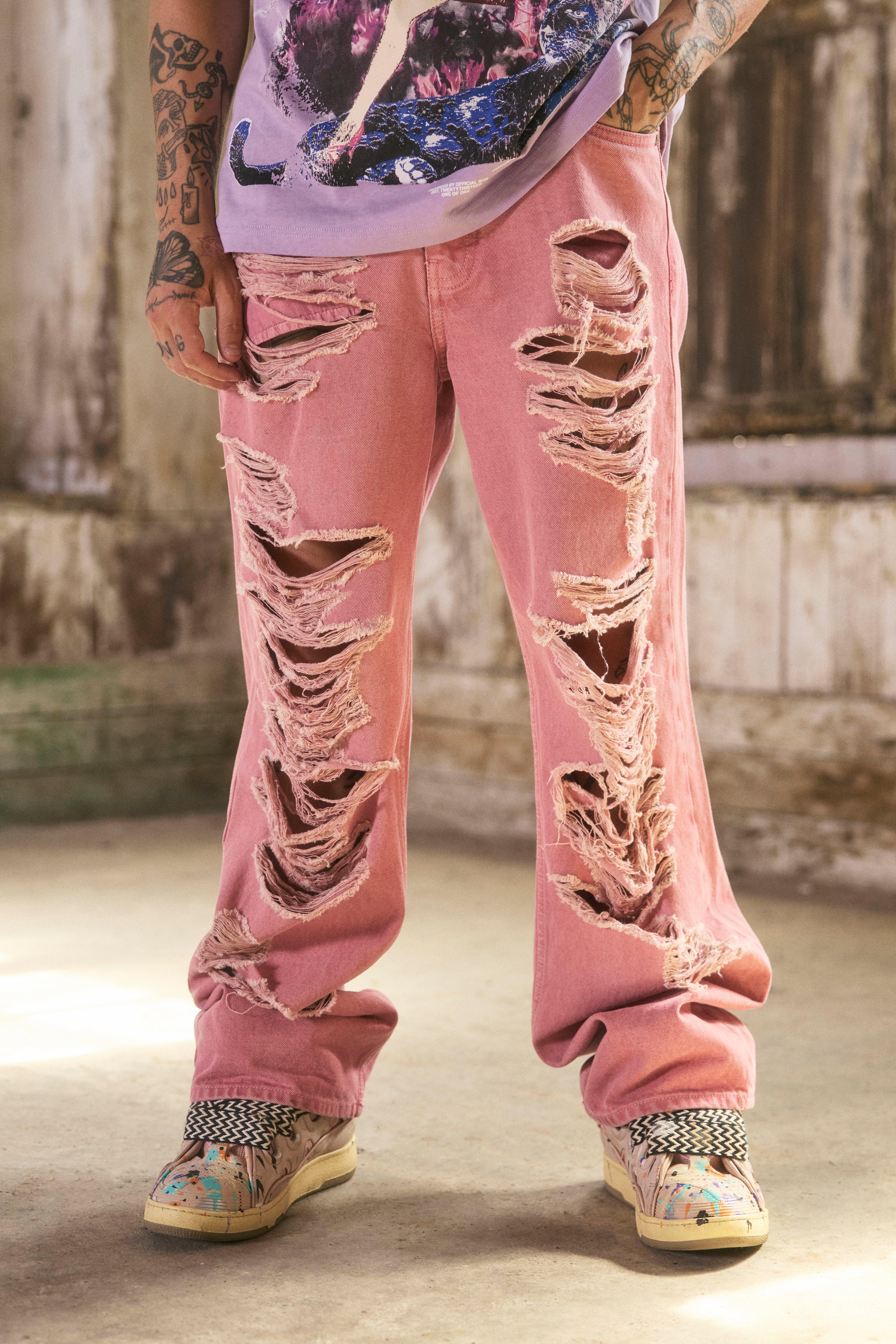 Baggy store pink jeans