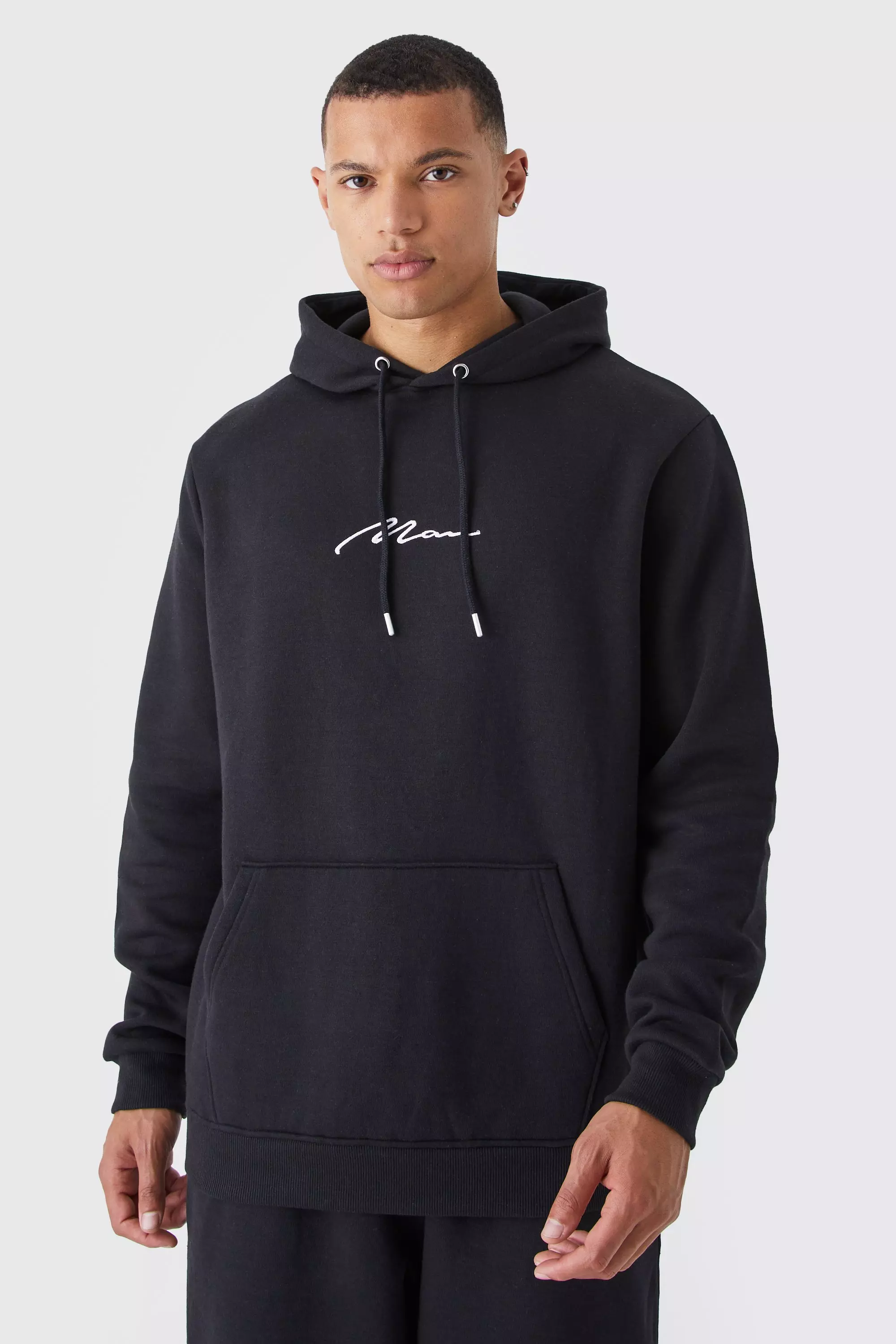 Black discount hoodie boohooman