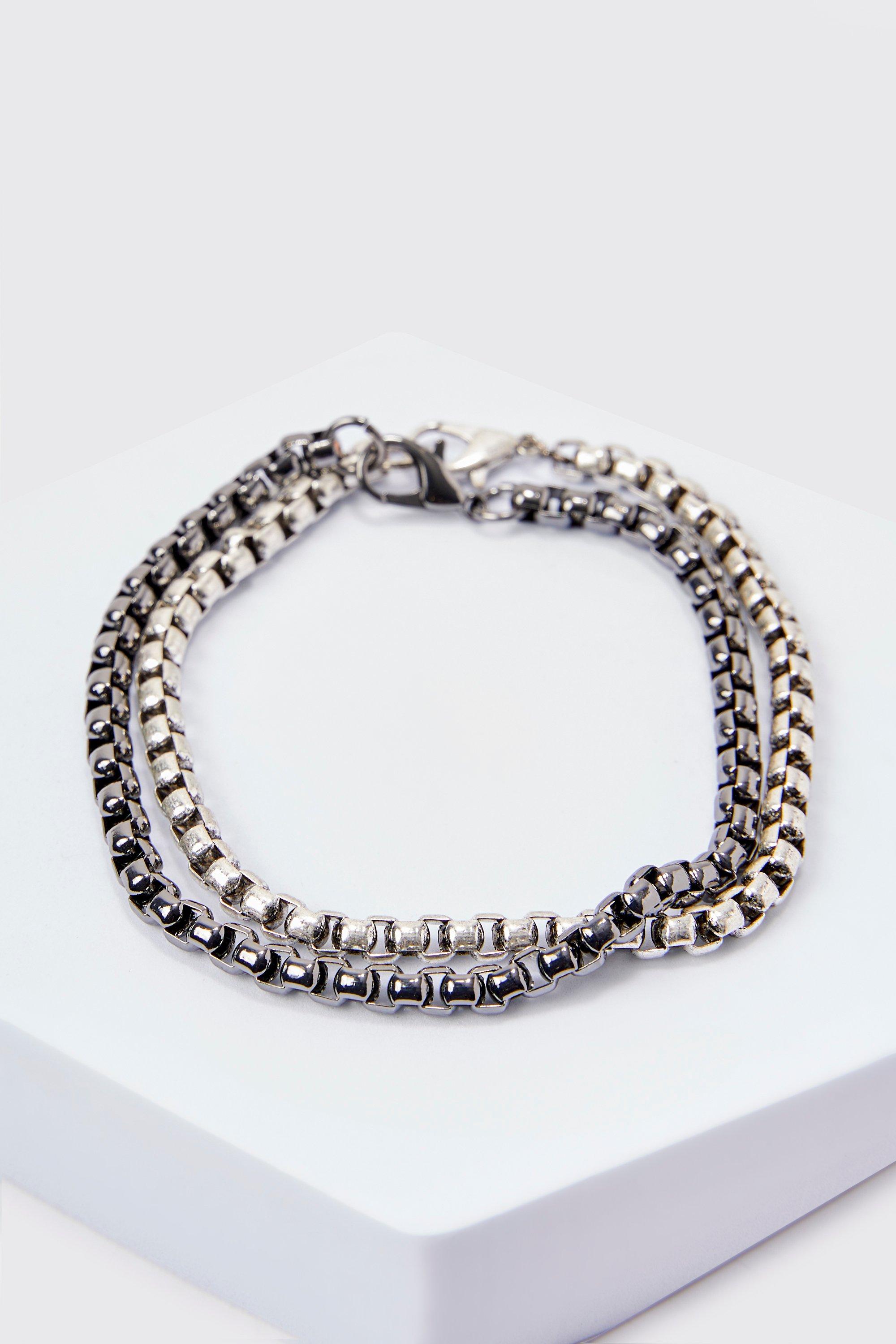 Box Chain Bracelet - Sterling Silver 4 mm XL