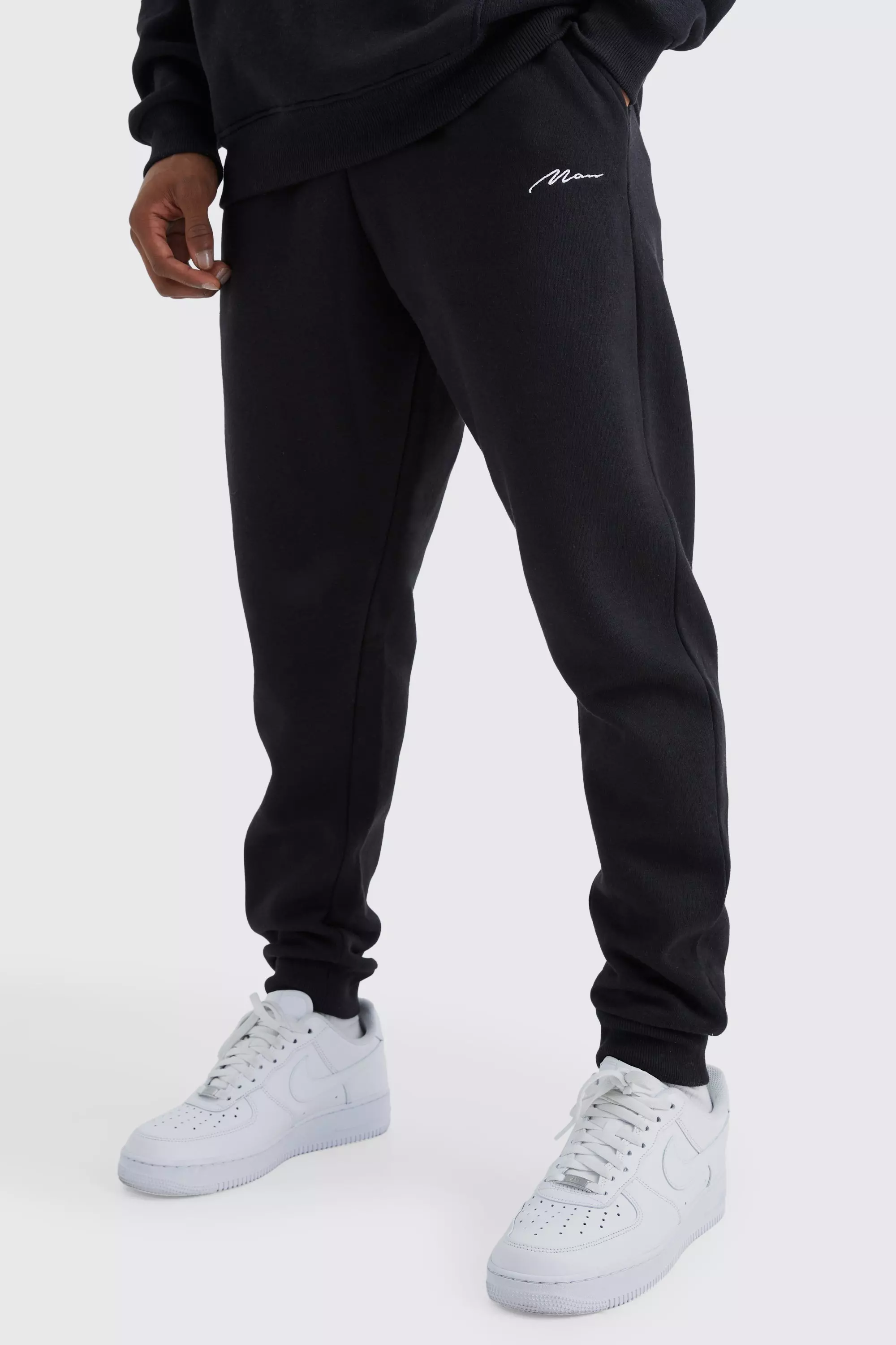 Man Signature Slim Fit Sweatpants Black