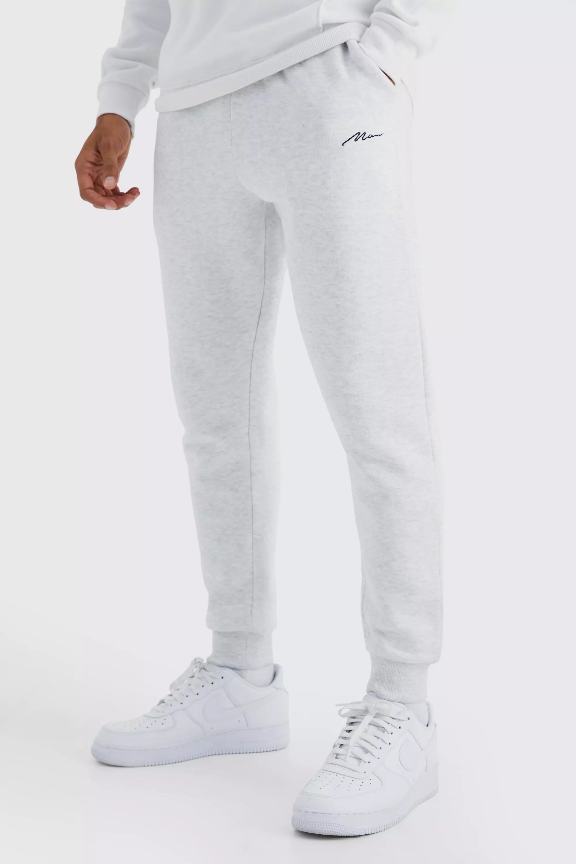 Man Signature Slim Fit Sweatpants Grey marl