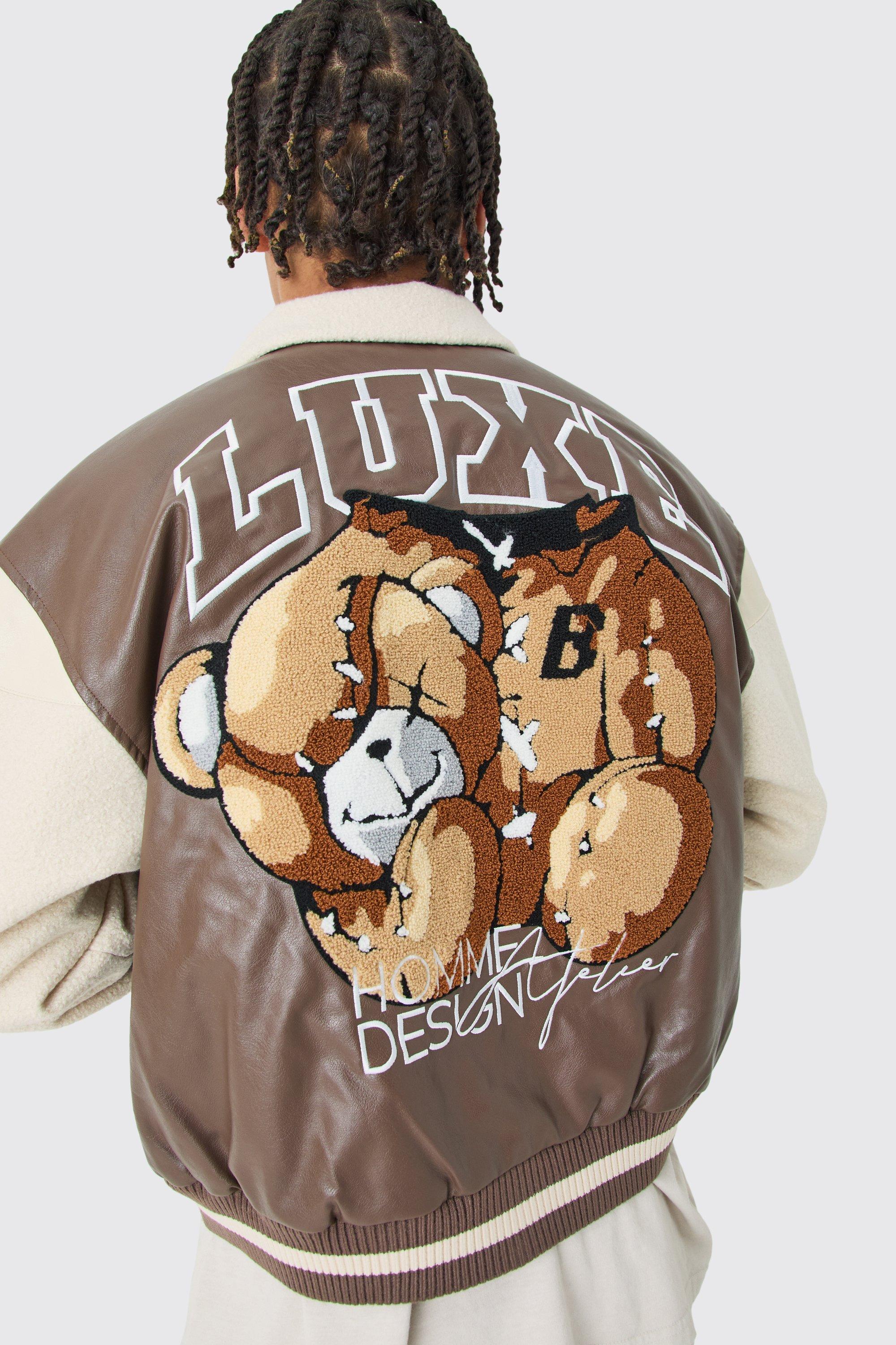 Louis Vuitton Chains Camo Varsity Leather Jacket