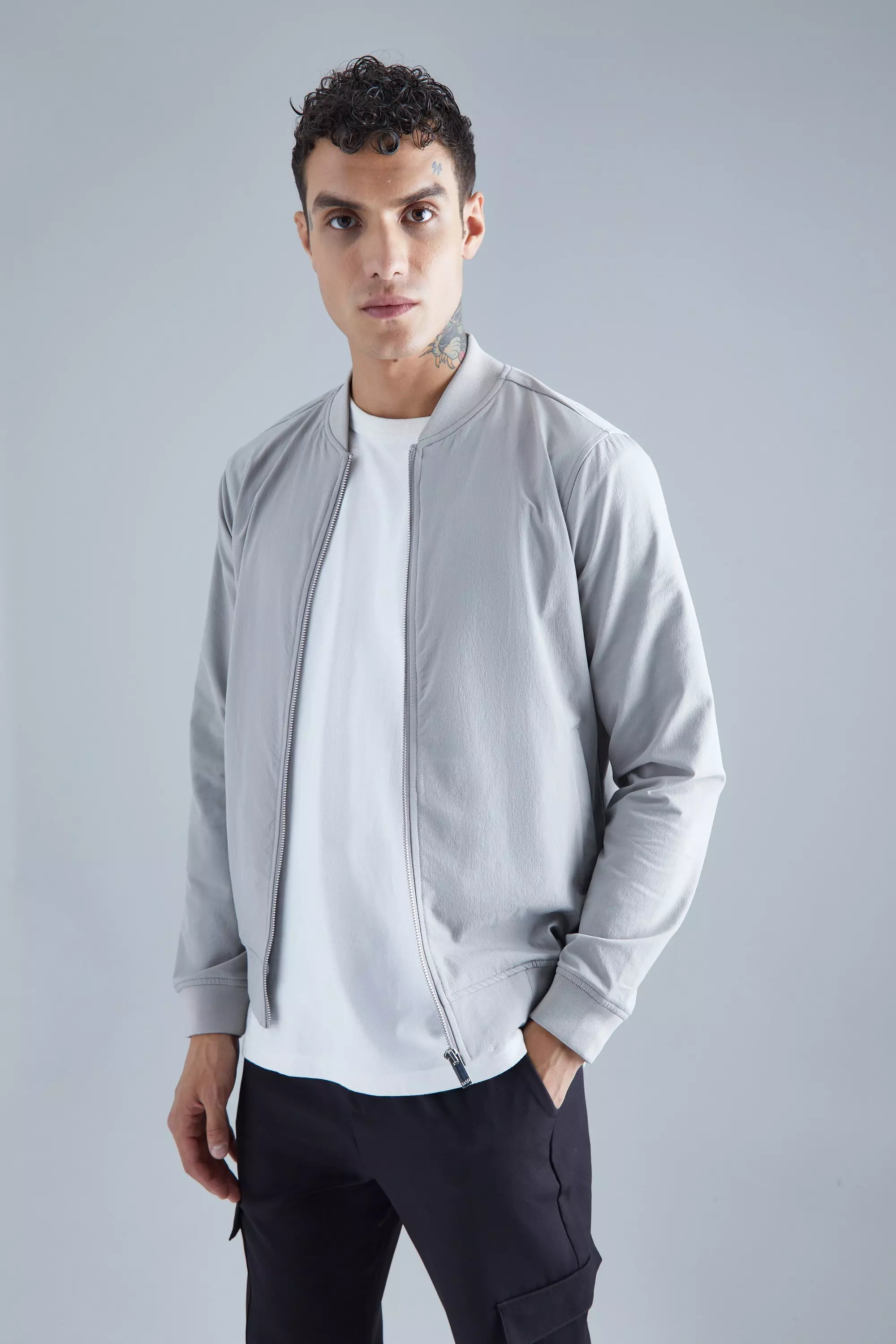 Grey Technical Stretch Smart Bomber