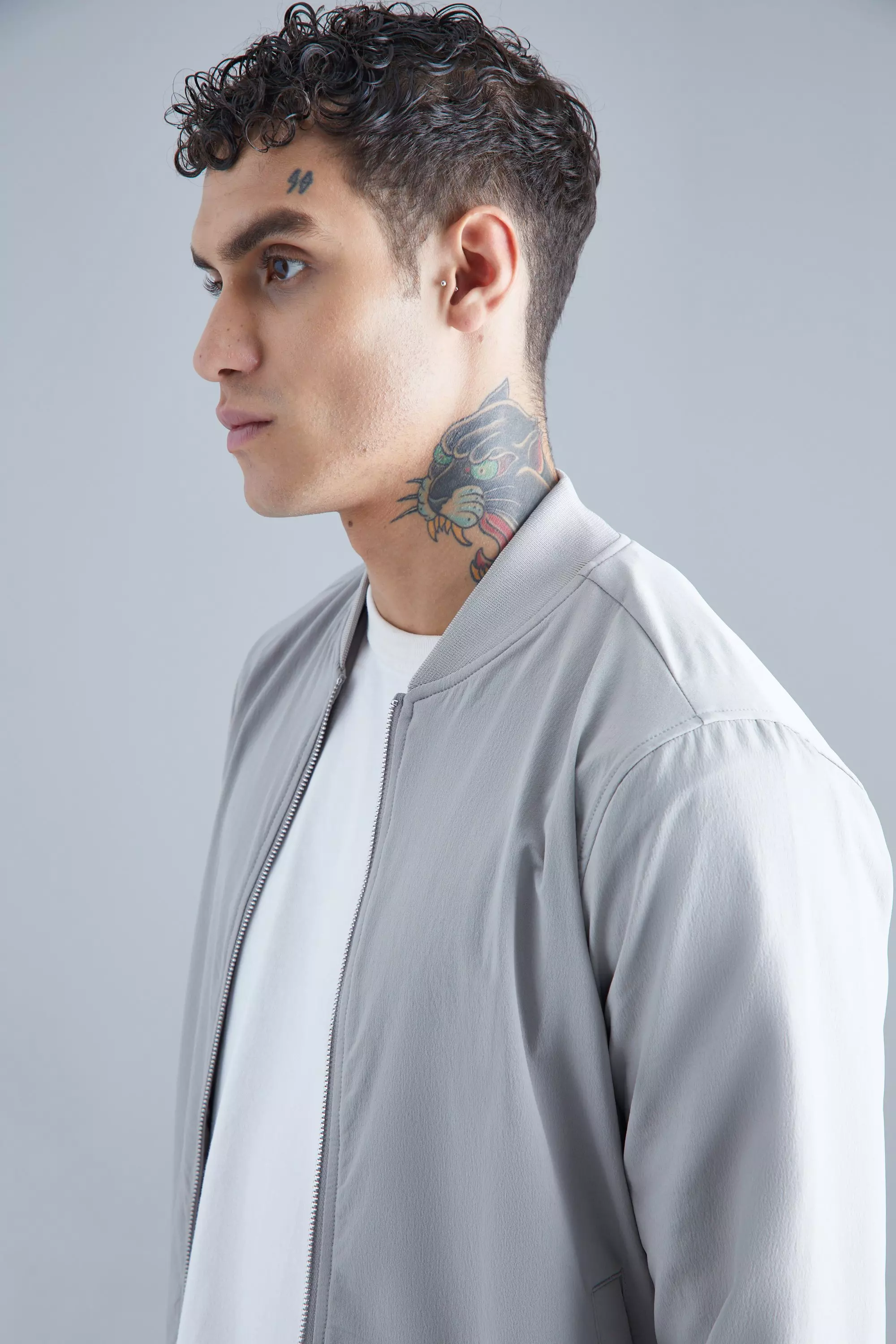 Grey Technical Stretch Smart Bomber Jacket alternative image