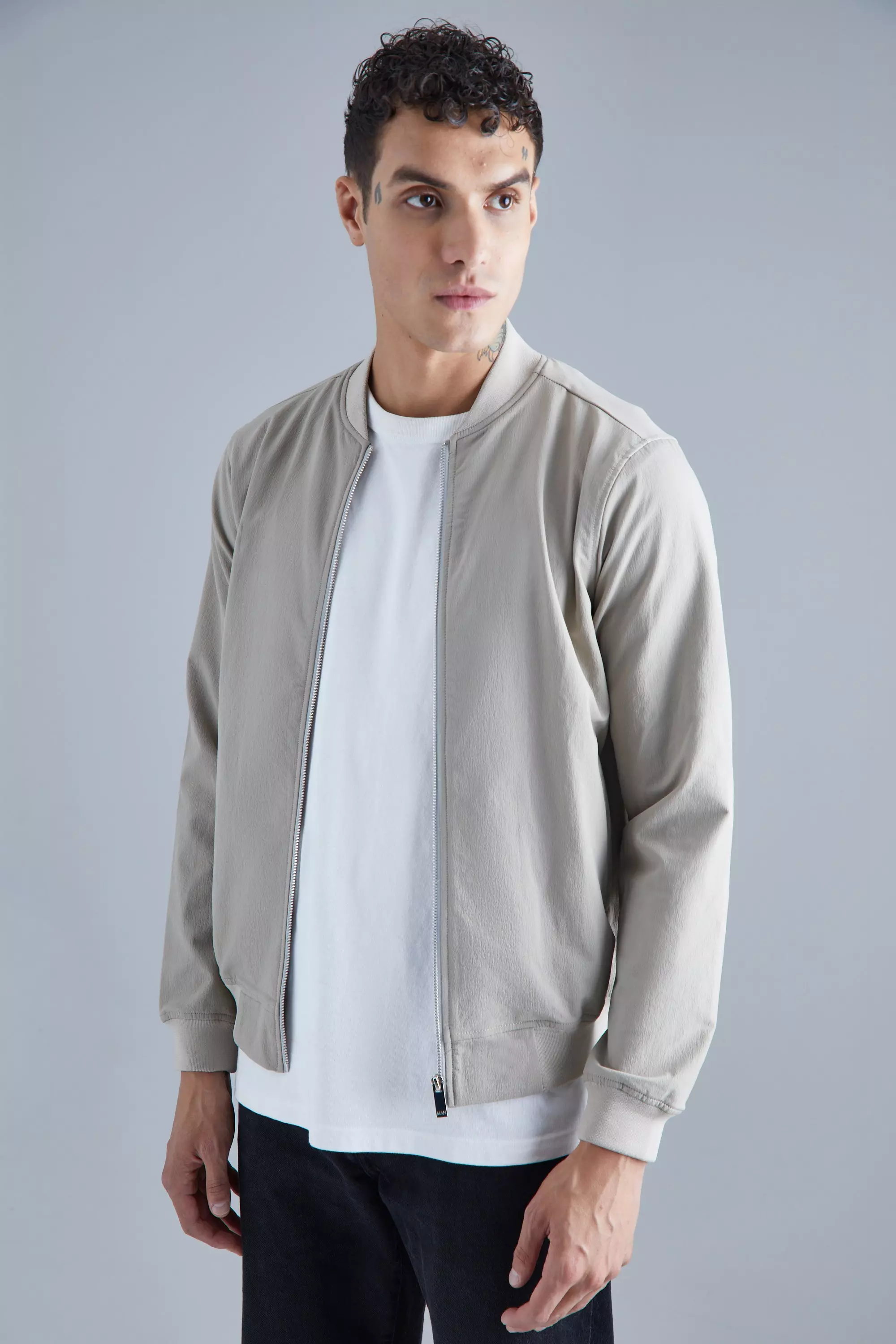 Technical Stretch Smart Bomber Taupe