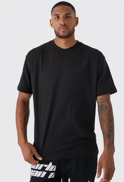 Black Tall Oversized Basic Crew Neck T-shirt