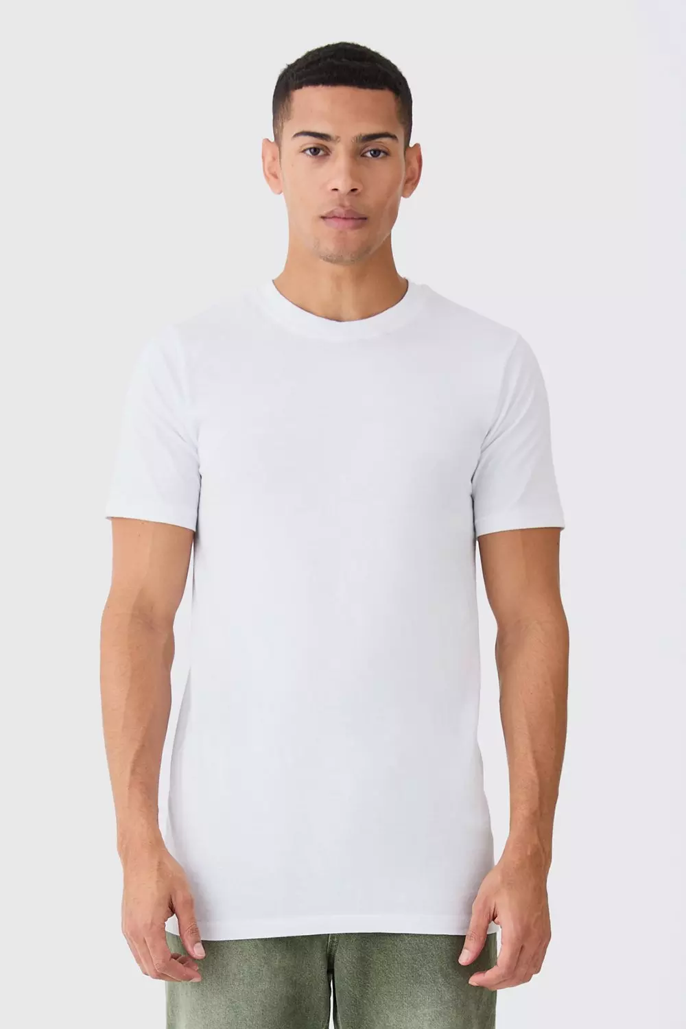 Basic Longline Crew Neck T-shirt White