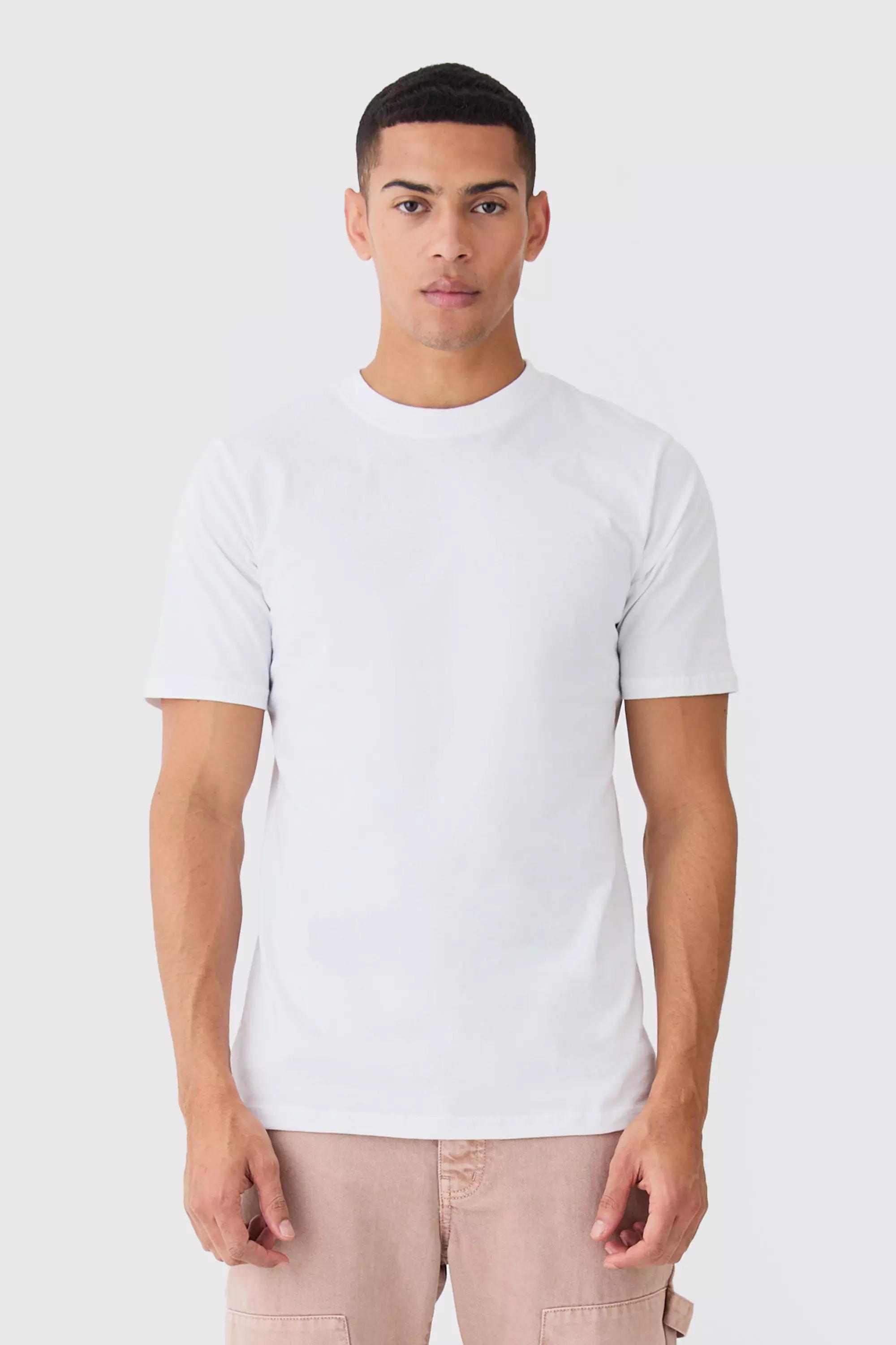 White Regular Fit Basic Crew Neck T Shirt alternative image