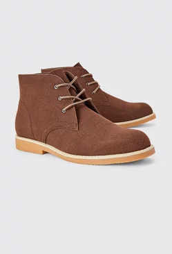 Faux Suede Chukka Boot Brown
