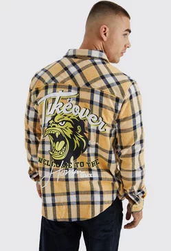 Long Sleeve Takeover Flannel Shirt Yellow
