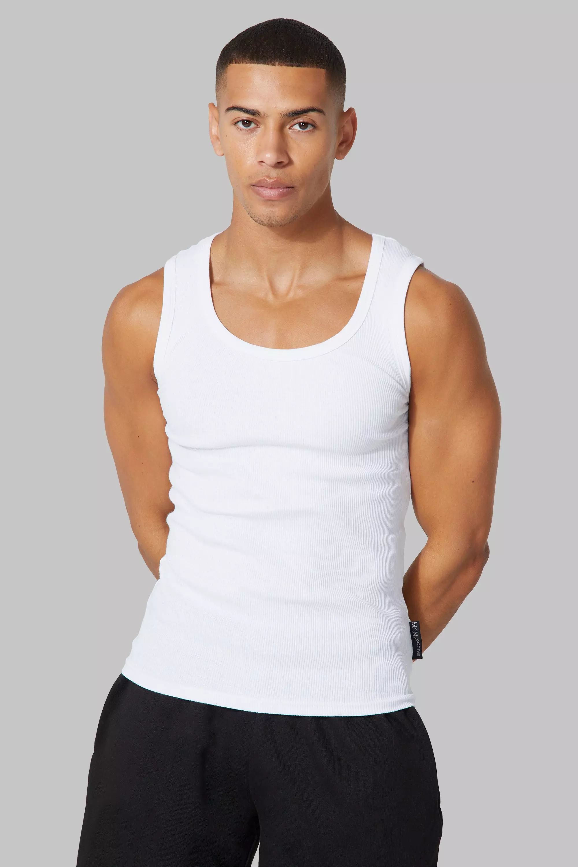 Men's Ribbed Tank Tops | boohooMAN USA