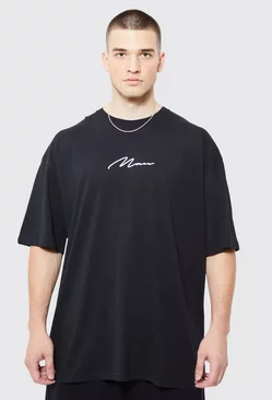 Black Tall Man Signature Oversized Crew Neck T-shirt
