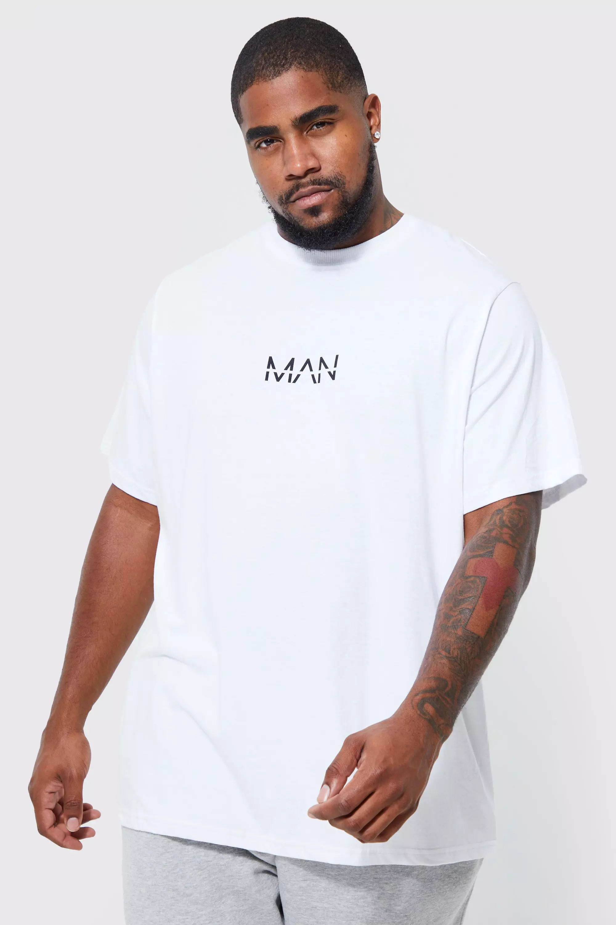 White Plus Original Man Print T-shirt alternative image