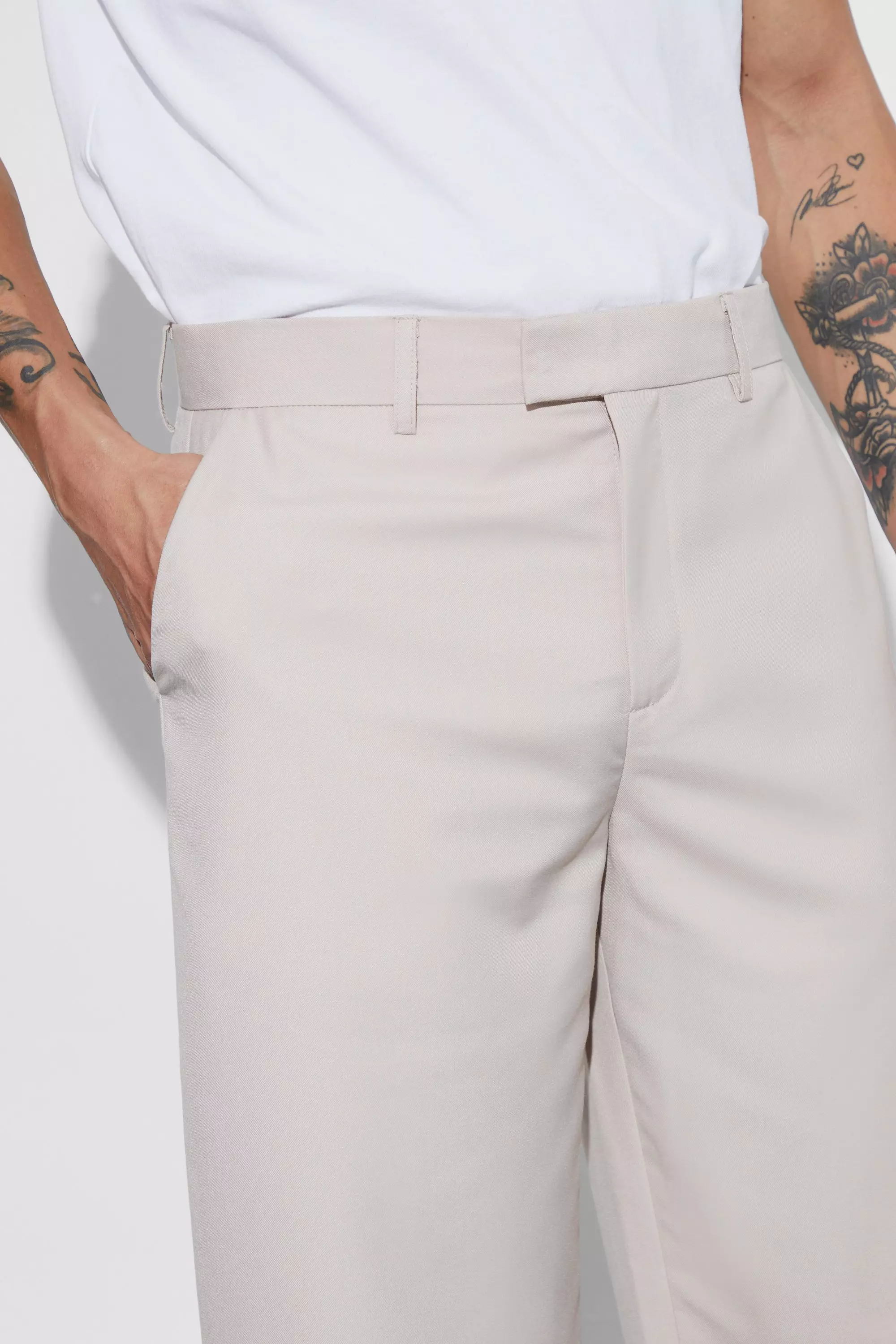 Maßgeschneiderte Hose mit weitem Bein, Stone alternatives Bild