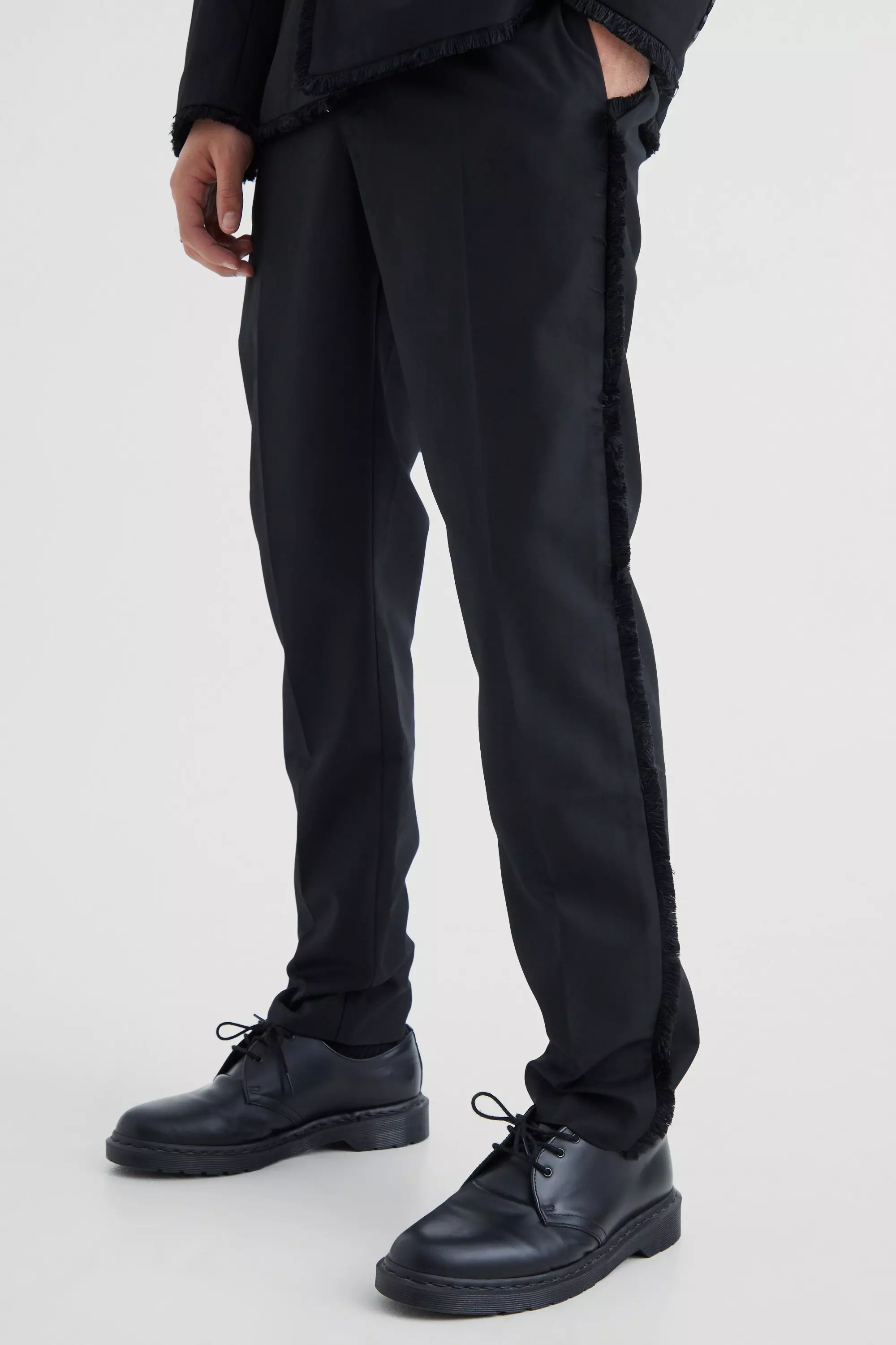 Black Versleten Slim Fit Pantalons alternatieve afbeelding