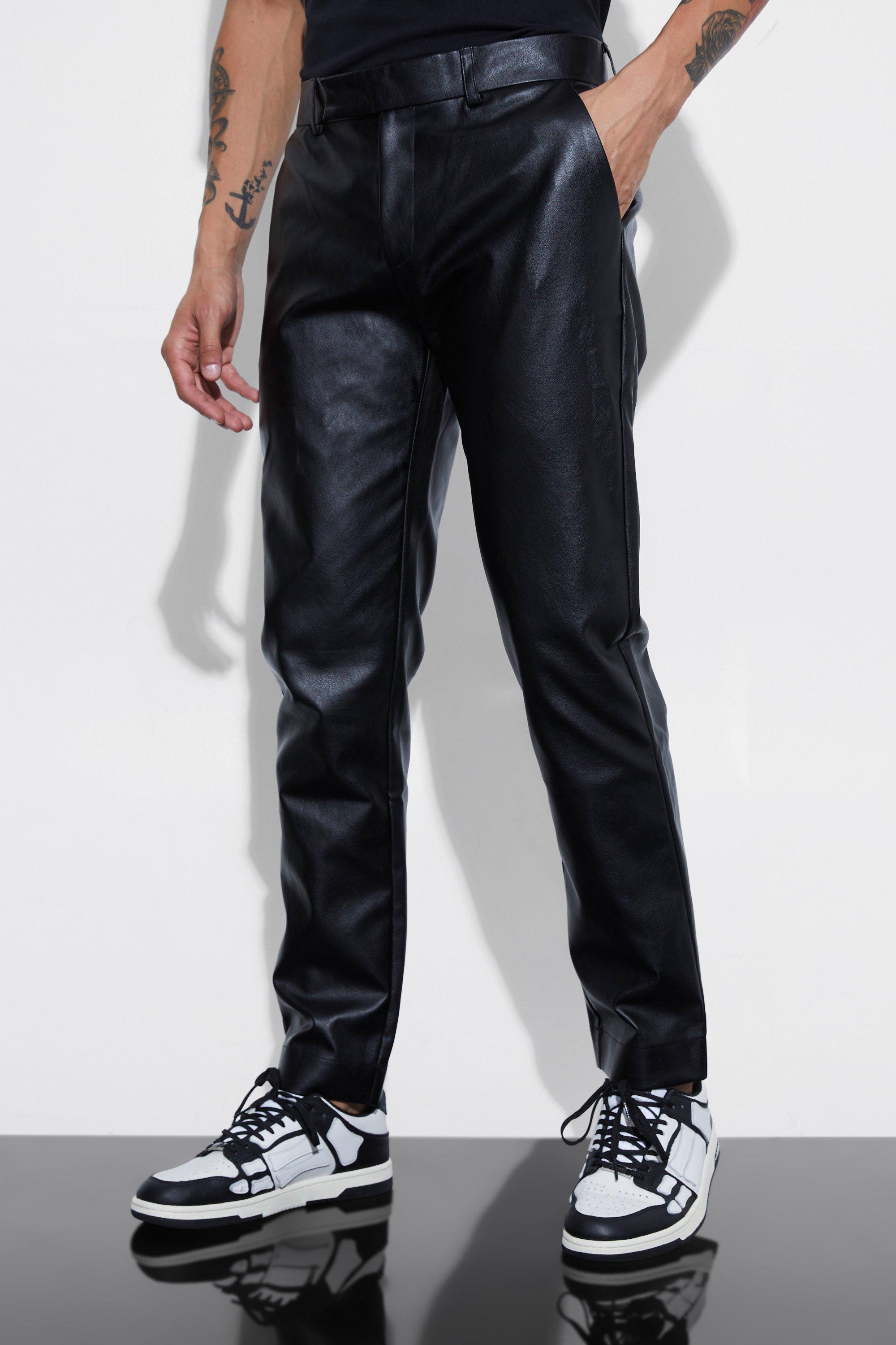 Black Slim Fit Pu Trouser