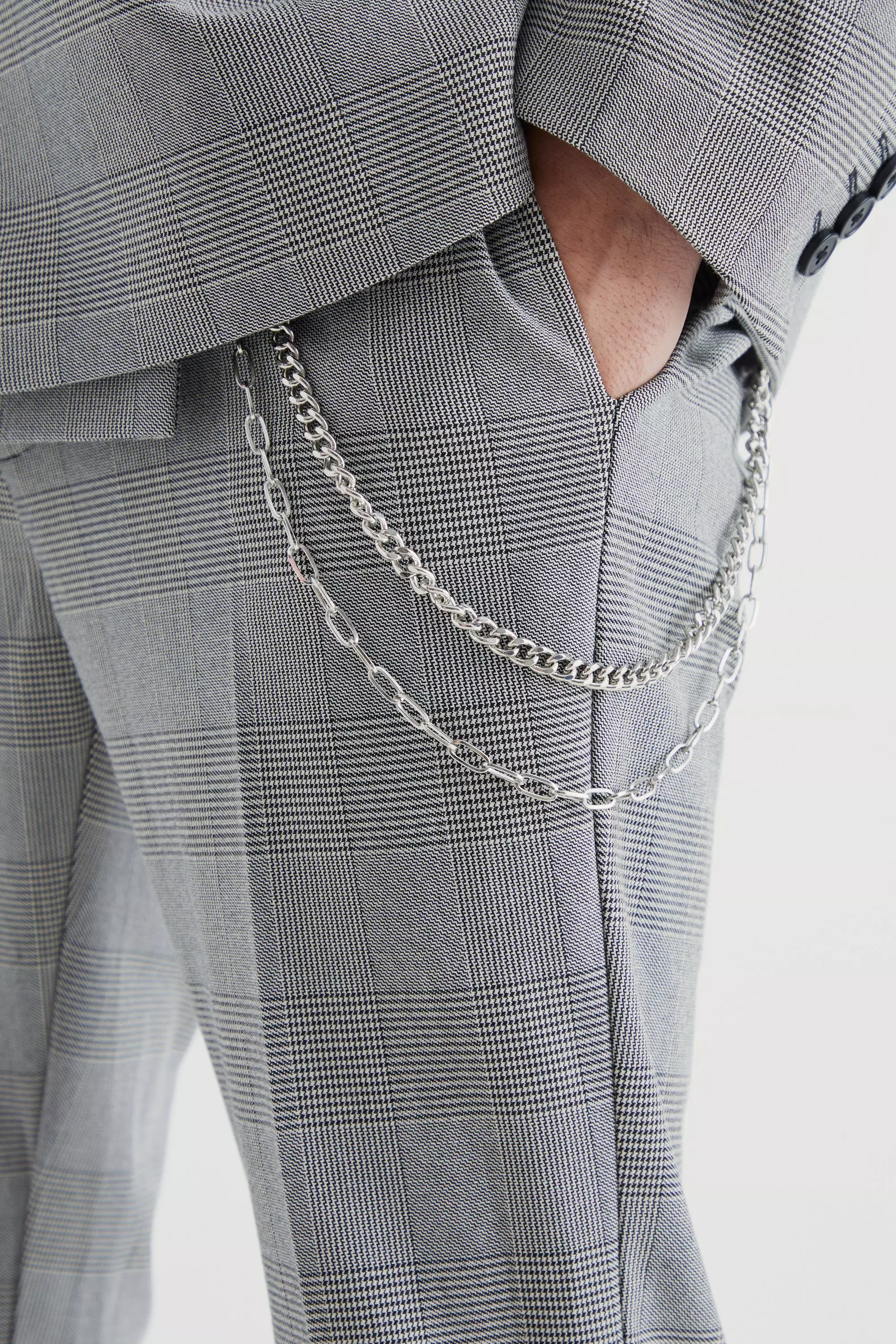 Pantalon skinny à chaîne, Grey autre image
