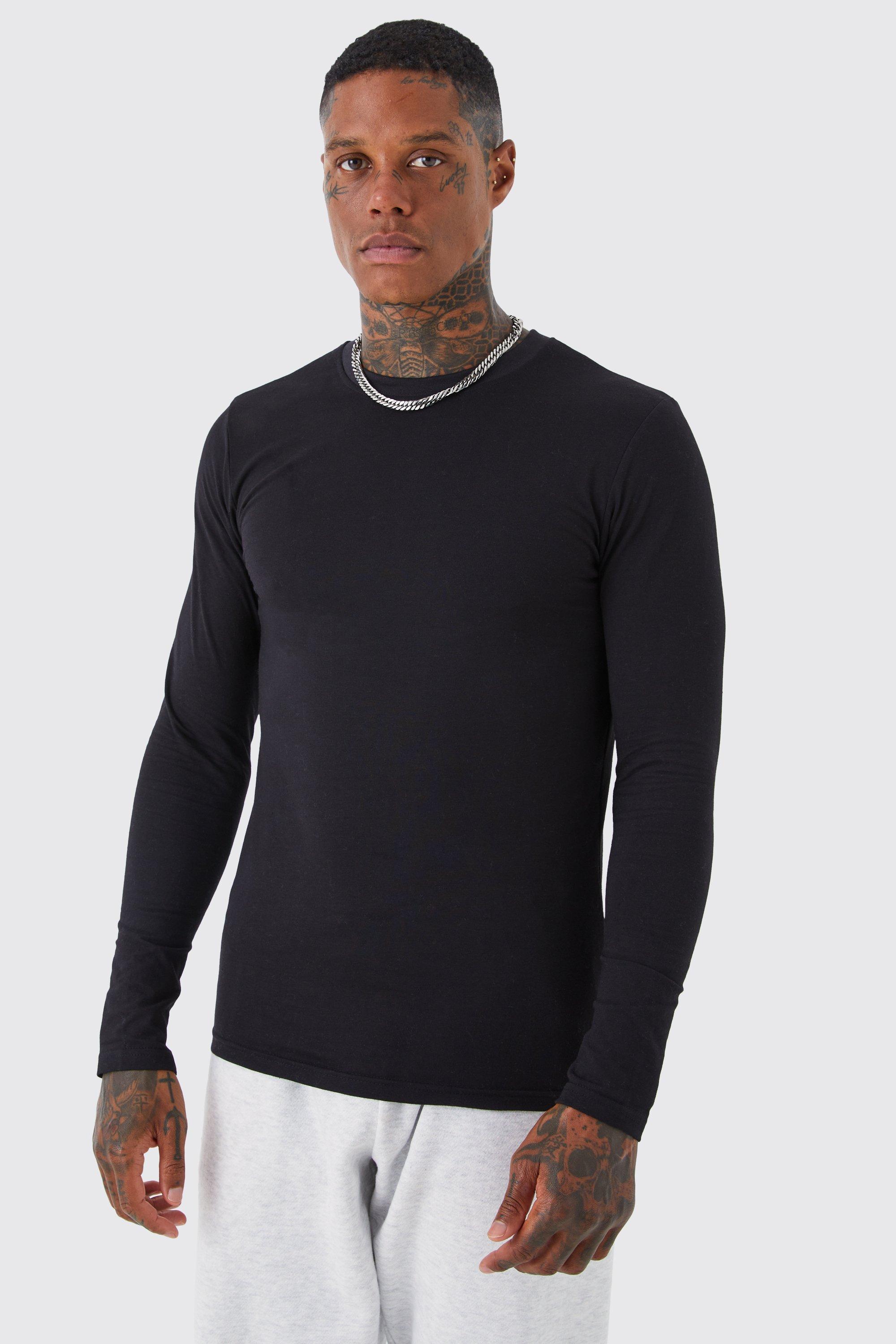 boohooMAN Men's Long Sleeve Muscle Fit Polo