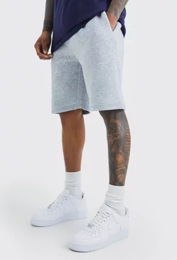 Grey Slim Mid Length Jersey Short