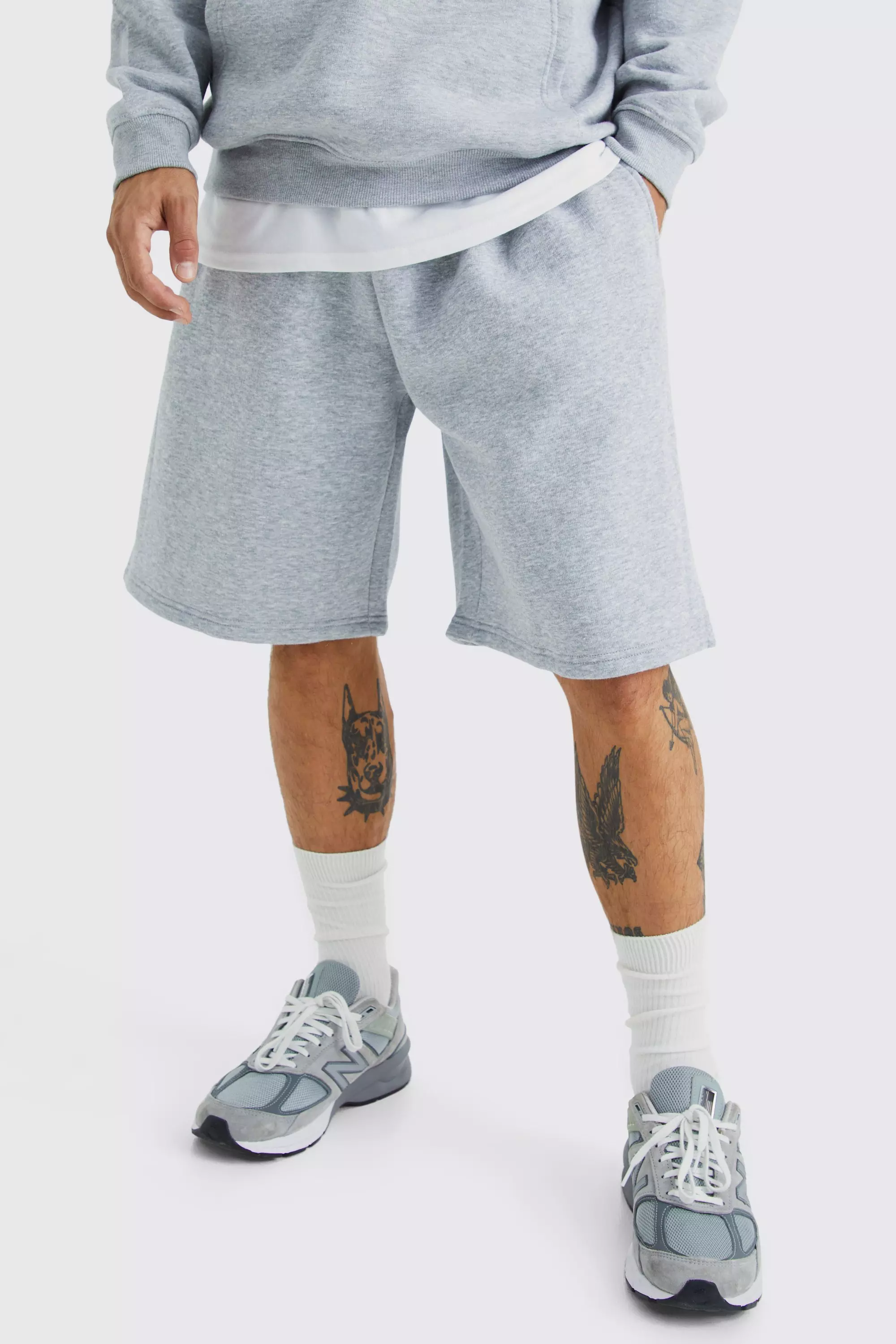 Oversized Sweat Shorts Grey marl