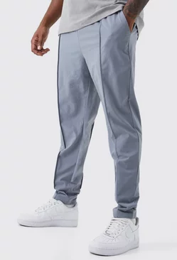 Plus Elastic Lightweight Stretch Skinny Pintuck Pants Light grey