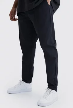 Black Plus Elastic Lightweight Stretch Skinny Pintuck Pants