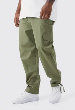 Khaki Plus Slim Ripstop Cargo Tonal Print Pants