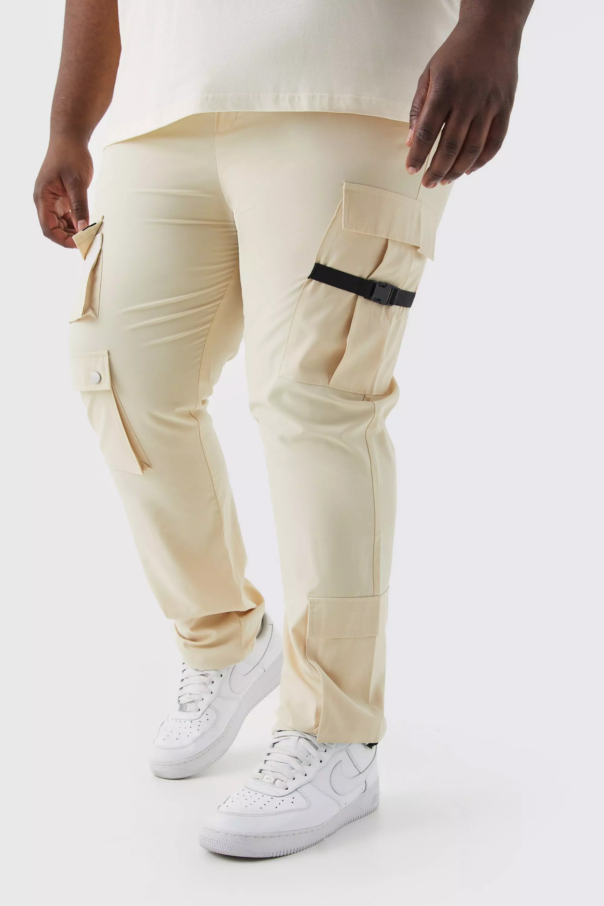 Stone Plus Skinny Multi Pocket Cargo Buckle Trouser alternative image