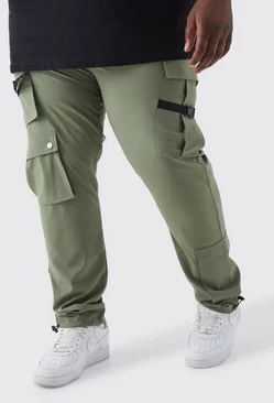 Plus Skinny Multi Pocket Cargo Buckle Pants Olive