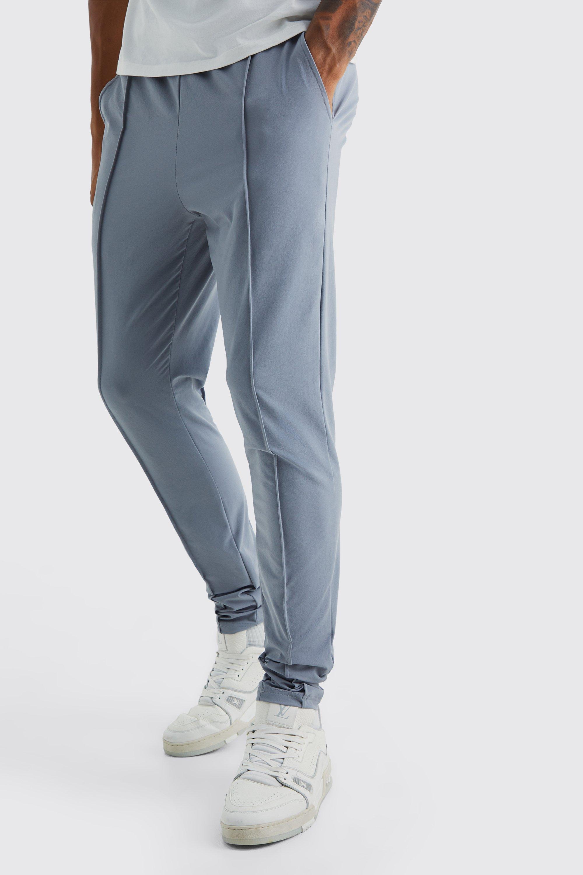 Tall Elastic Lightweight Stretch Skinny Pintuck Pants | boohooMAN USA