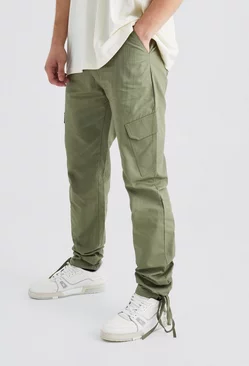 Tall Slim Ripstop Cargo Tonal Print Pants Khaki