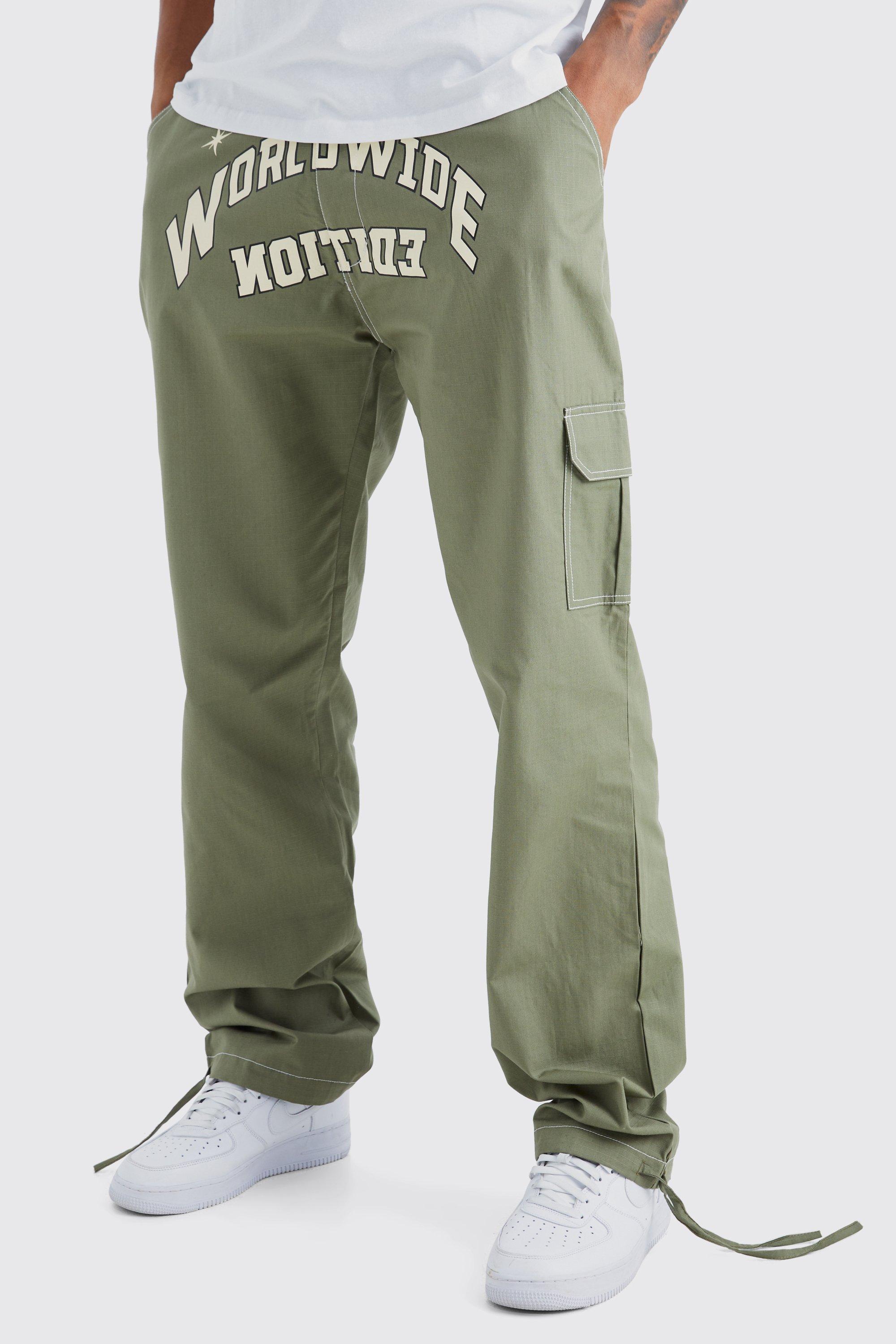 カーゴパンツ BMC Big Cargo Mechanic Ripstop Pants Oil Printed Woodland Ca Tall Relaxed Ripstop Cargo Worldwide Print Pants | boohooMAN USA