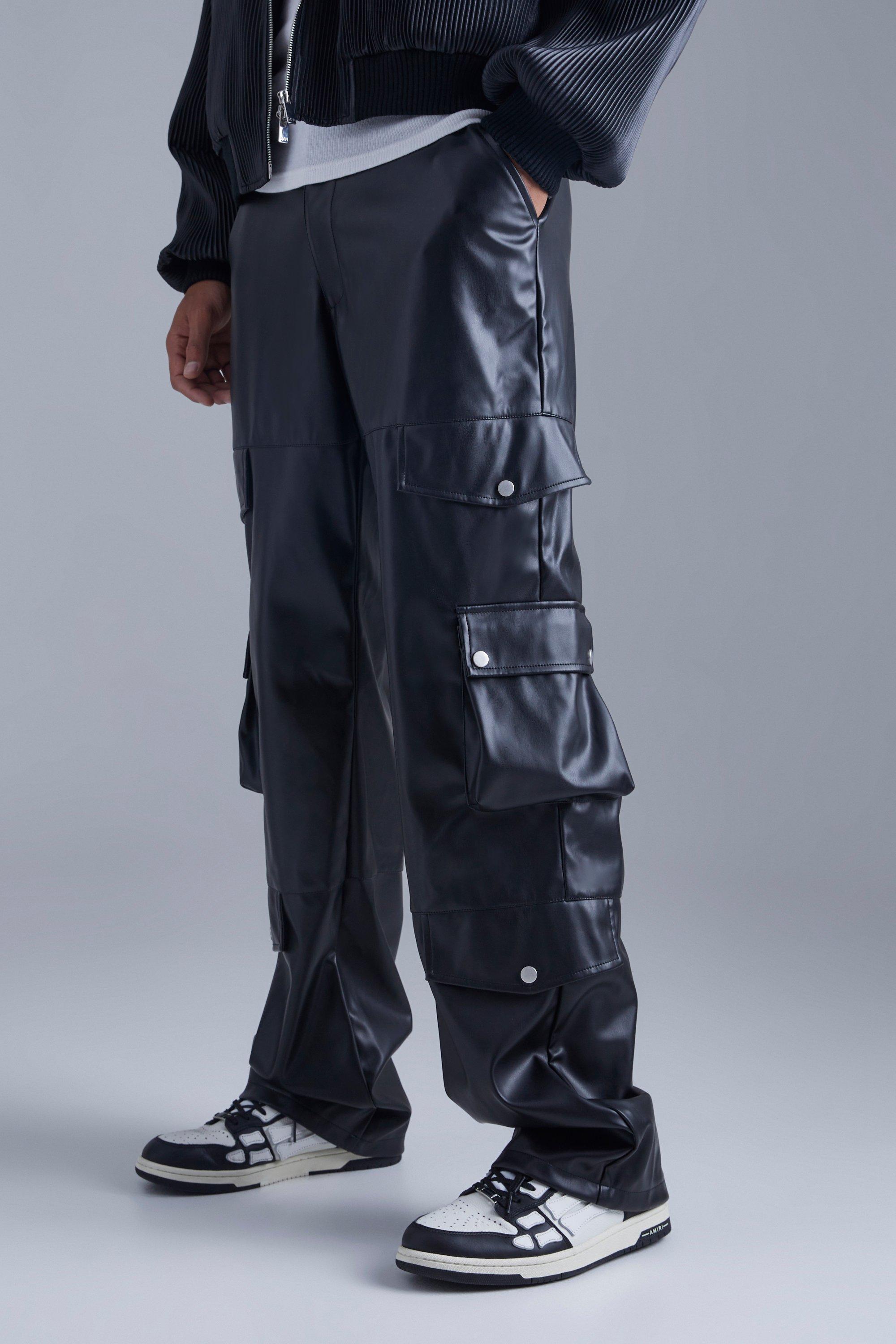 boohooMAN Tall Baggy Tie Dye Parachute Trouser - Men's Plain Trousers