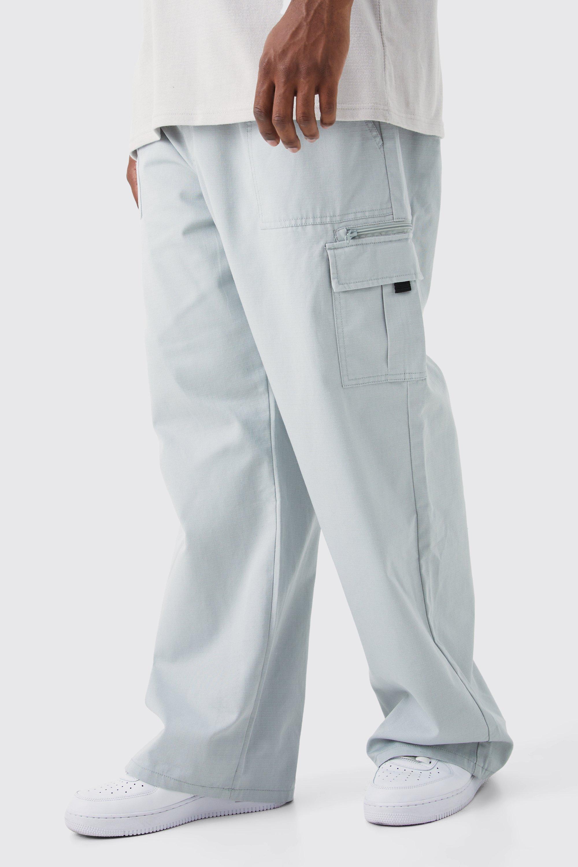 Plus Elastic Ripstop Cargo Zip Trouser