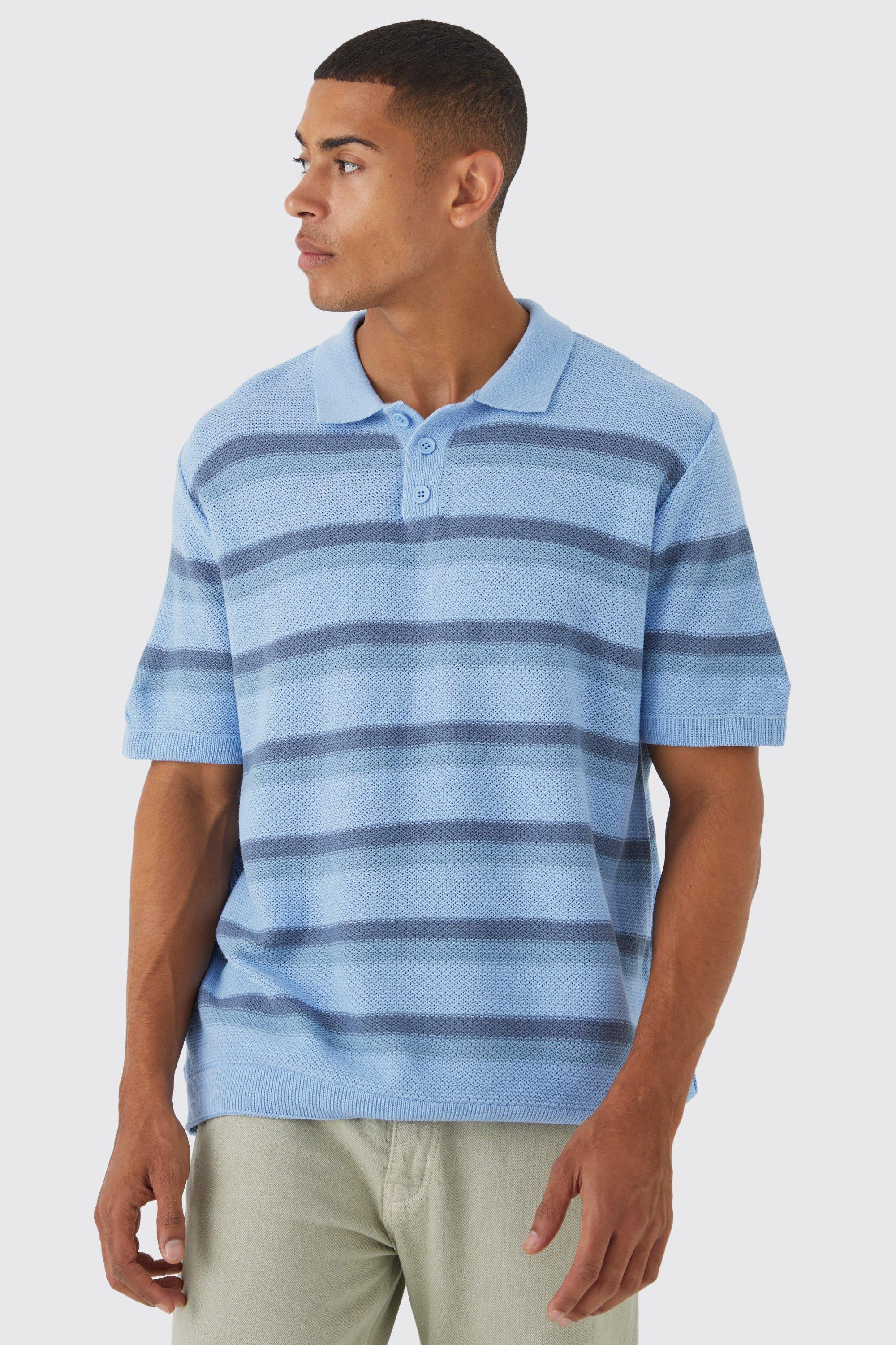 boohooMAN Regular Long Sleeve Polo - Blue - Size XS