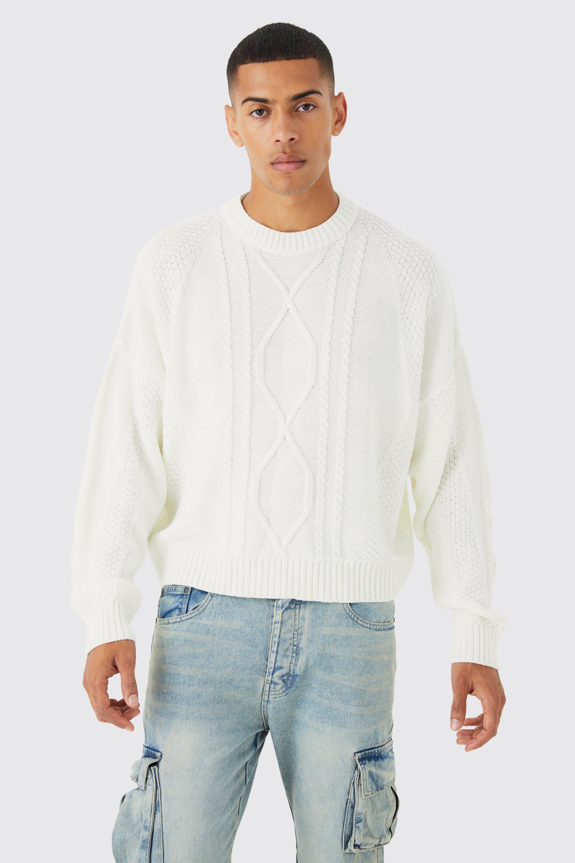 Short Sleeve Revere Cable Knit Shirt