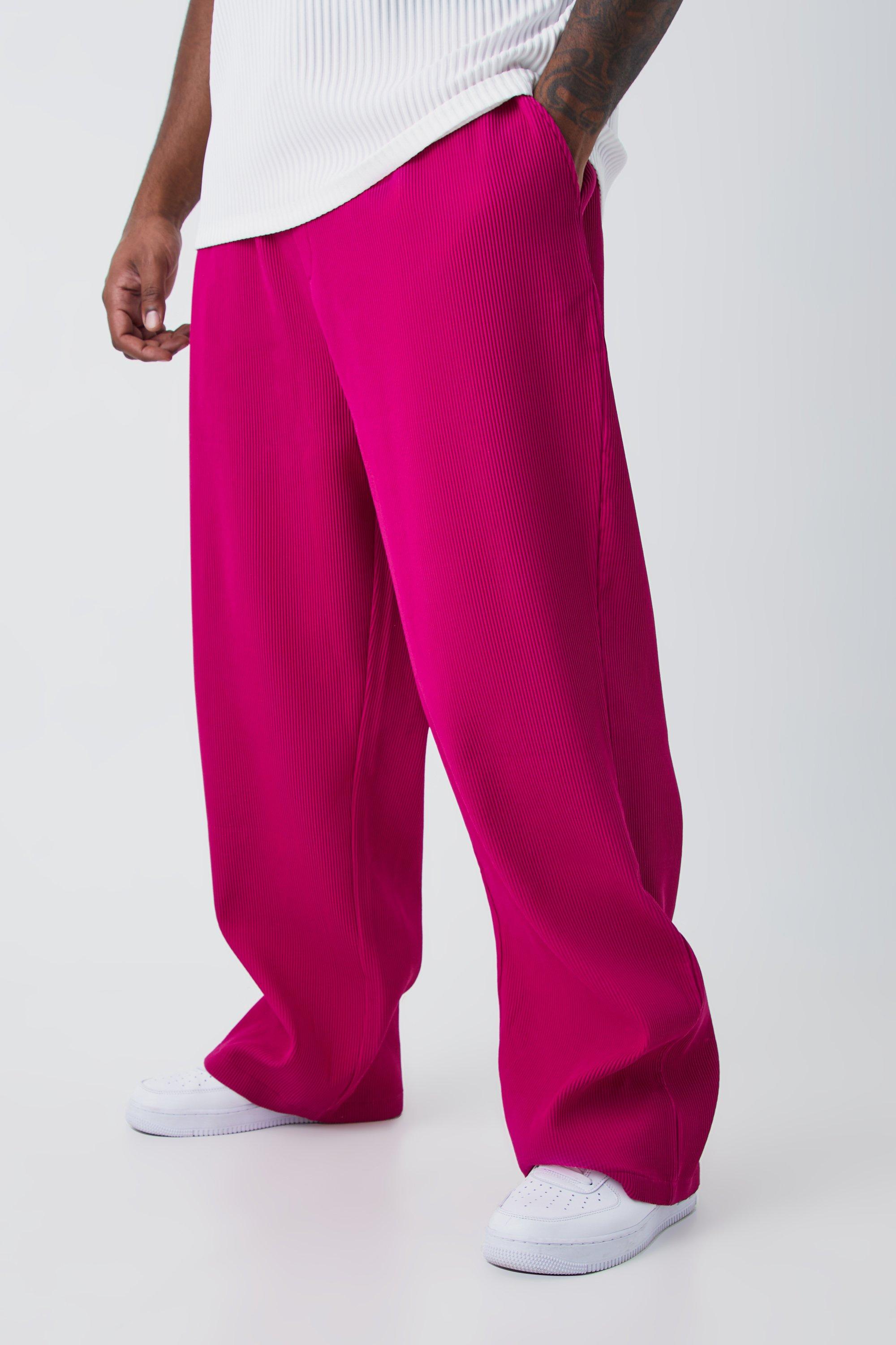 Plus Elastic Waist Relaxed Fit Pleated Trouser