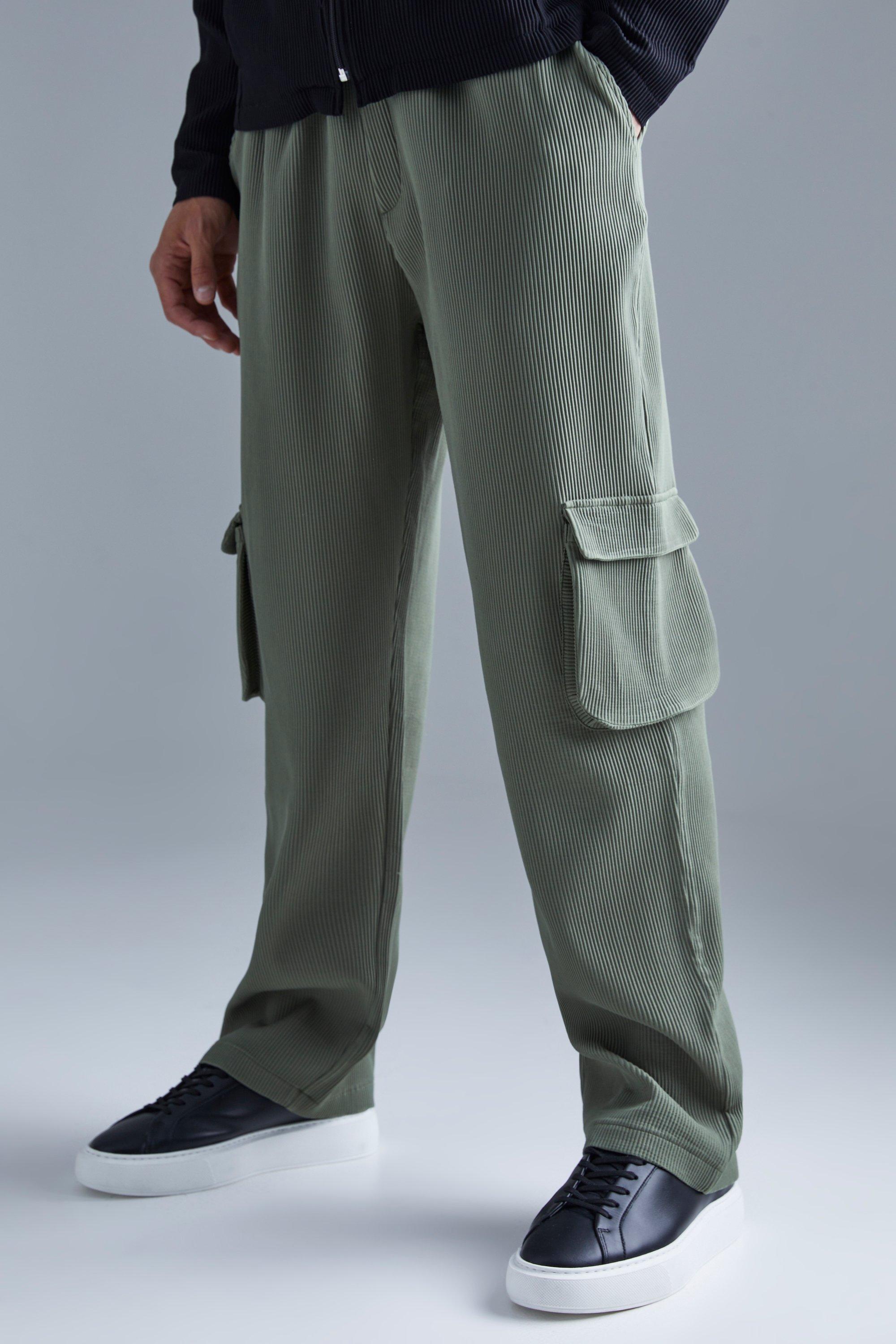 Fixed Waist Straight Leg Twill Cargo Pants