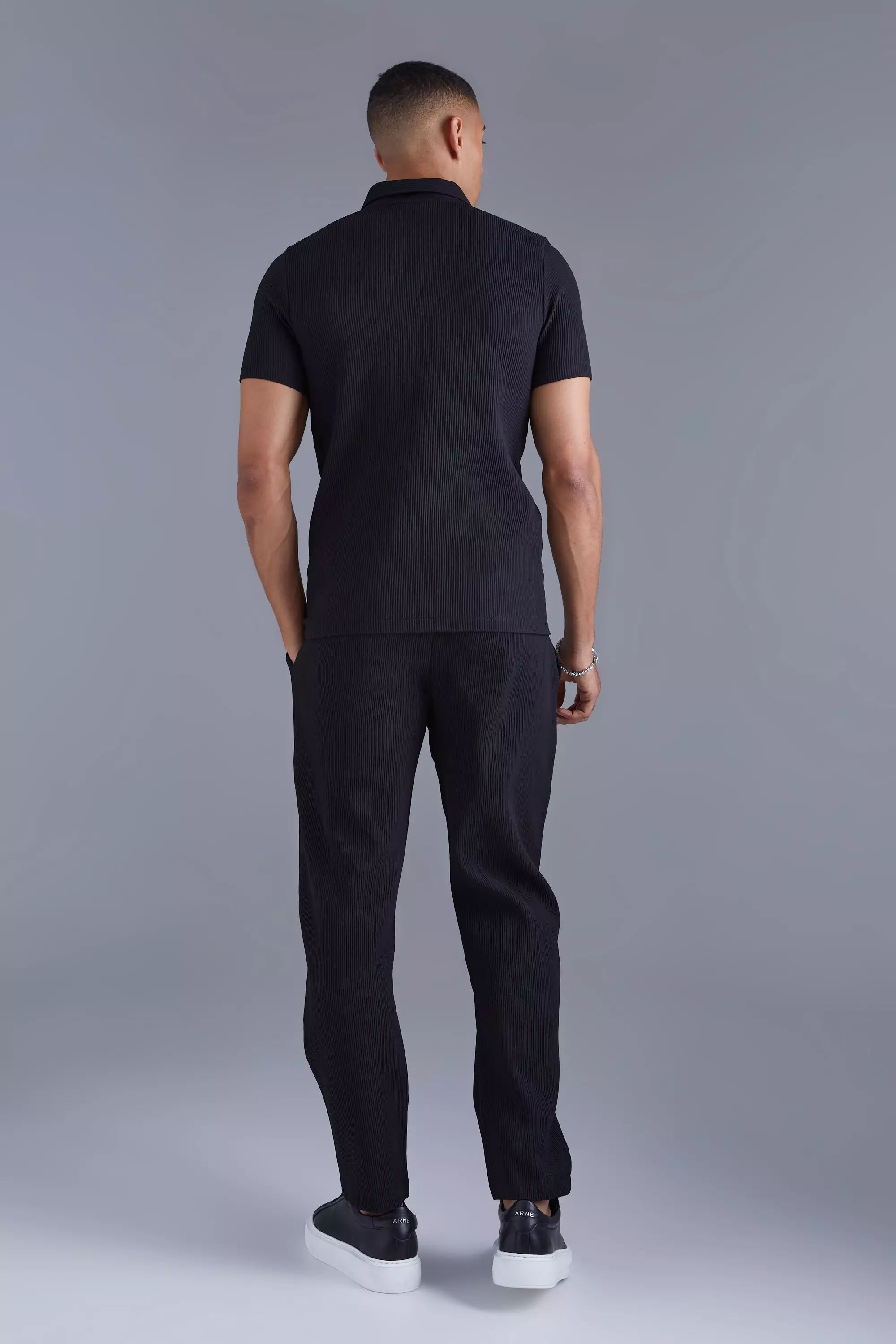 Slim Fit Pleated Pants | boohooMAN USA