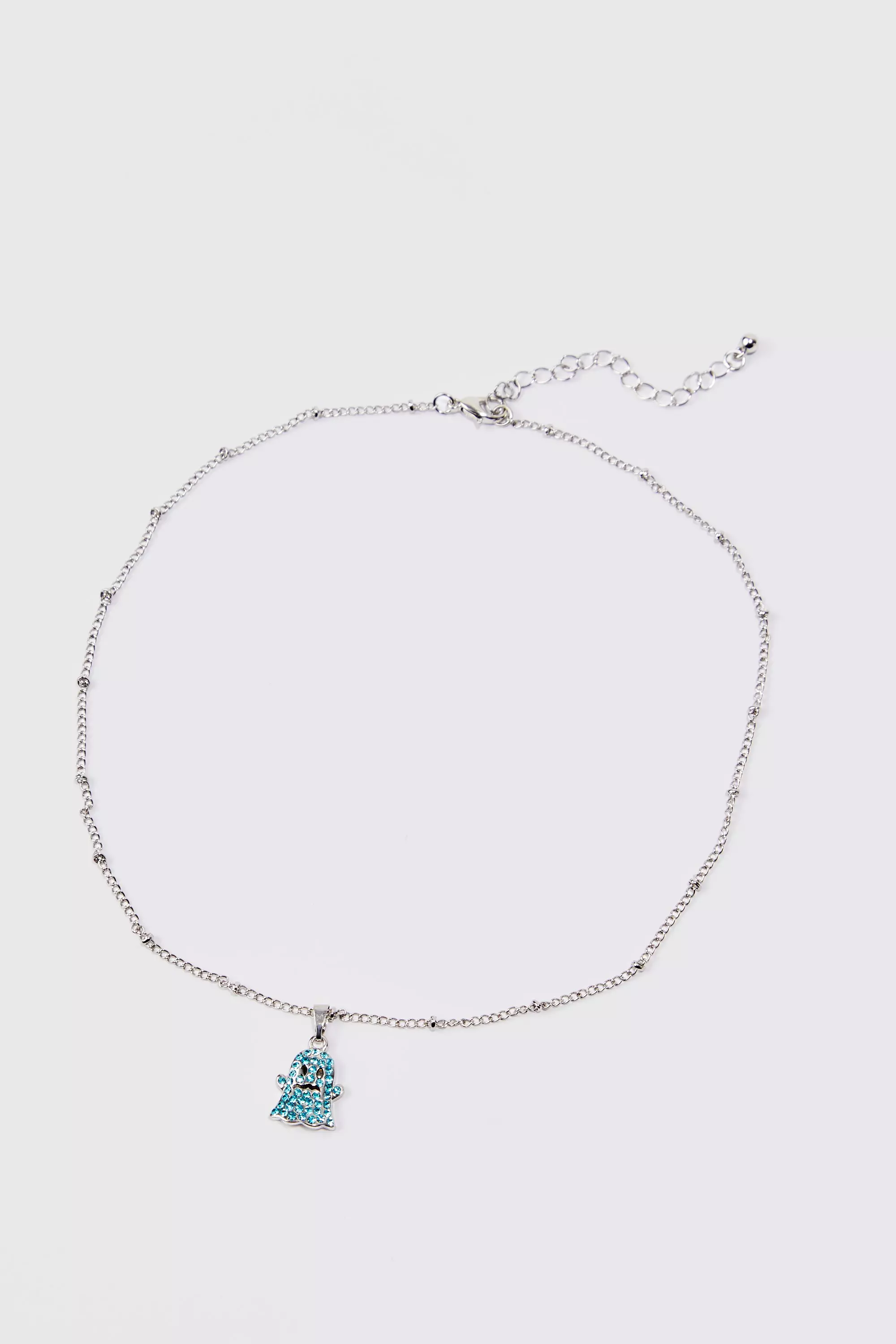 Iced Character Necklace Blue