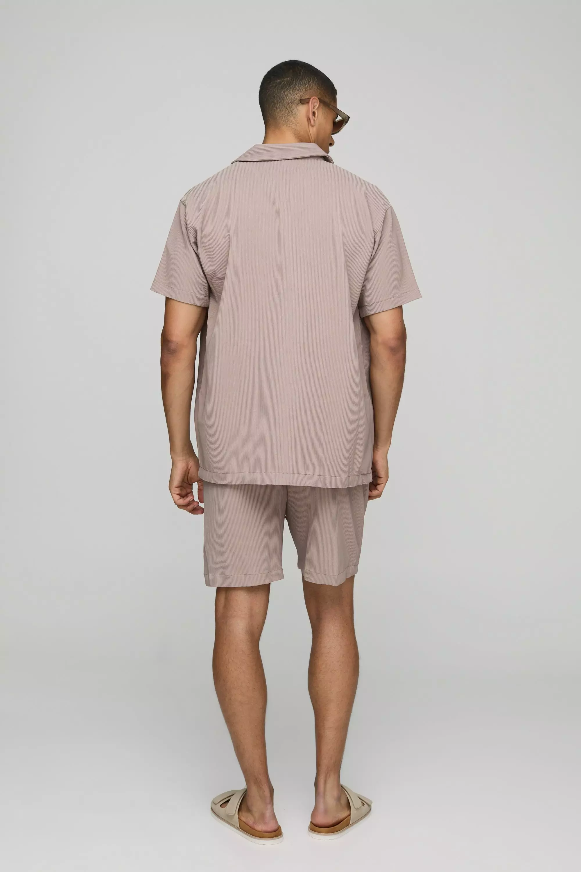 Kurzärmliges Oversize Hemd & Shorts, Mocha alternatives Bild