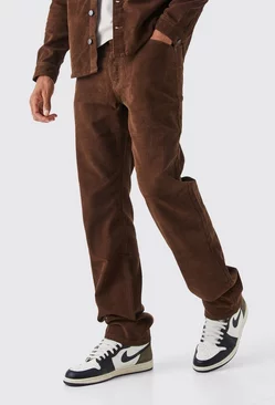 Tall Fixed Waist Relaxed Cord Trouser Chocolate