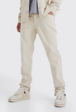Tall Fixed Waist Tapered Cord Pants Stone