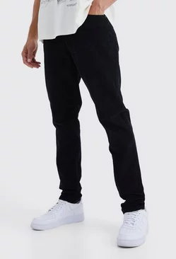 Tall Fixed Waist Tapered Cord Pants Black