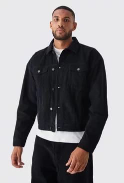 Tall Boxy Fit Cord Jacket Black